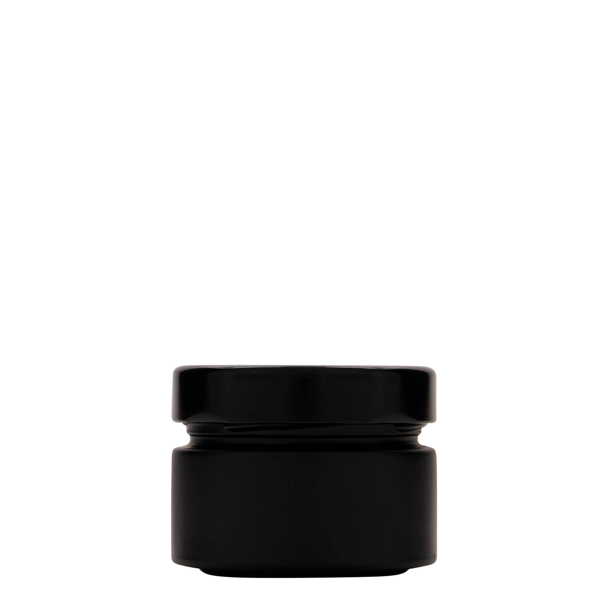 130 ml borcan rotund 'Aurora', negru, gura: Deep-Twist-Off (DTO 66)
