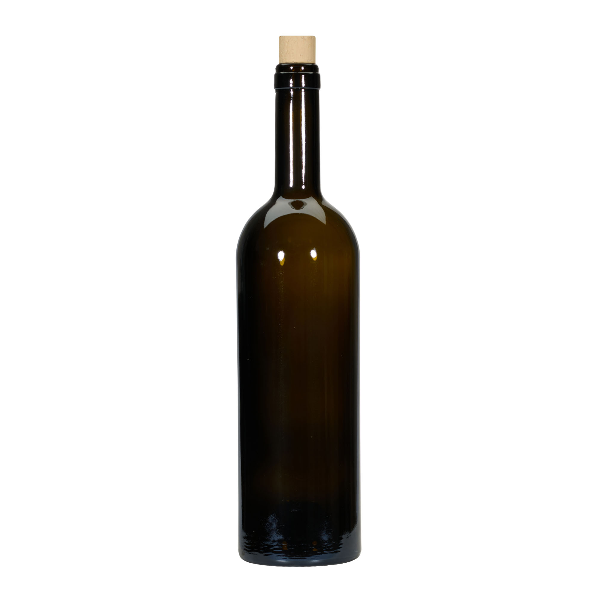 Sticlă de vin 750 ml „Golia”, verde antic, gât: dop