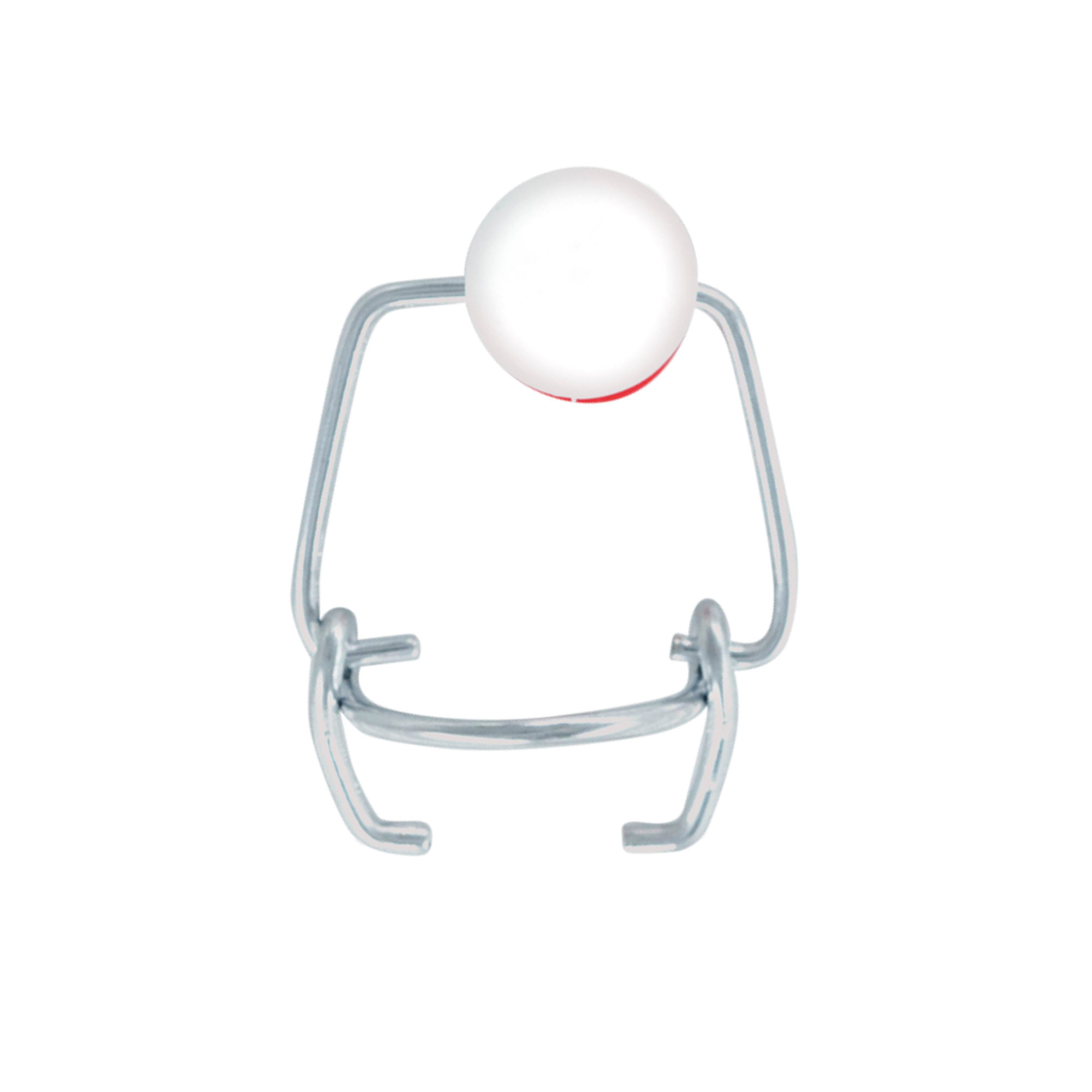 Închizătoare mică cu clemă, plastic, roșu-alb Închizătoare mică cu clemă, plastic, roșu-alb