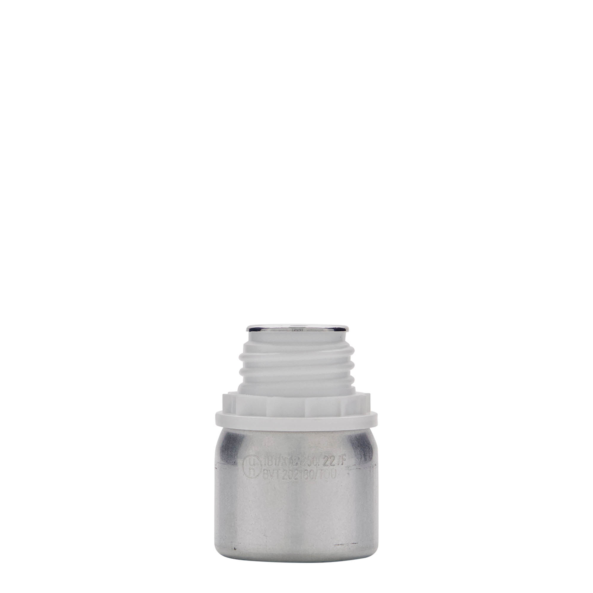 Flacon de aluminiu de 50 ml, metal, argintiu, gură: DIN 32