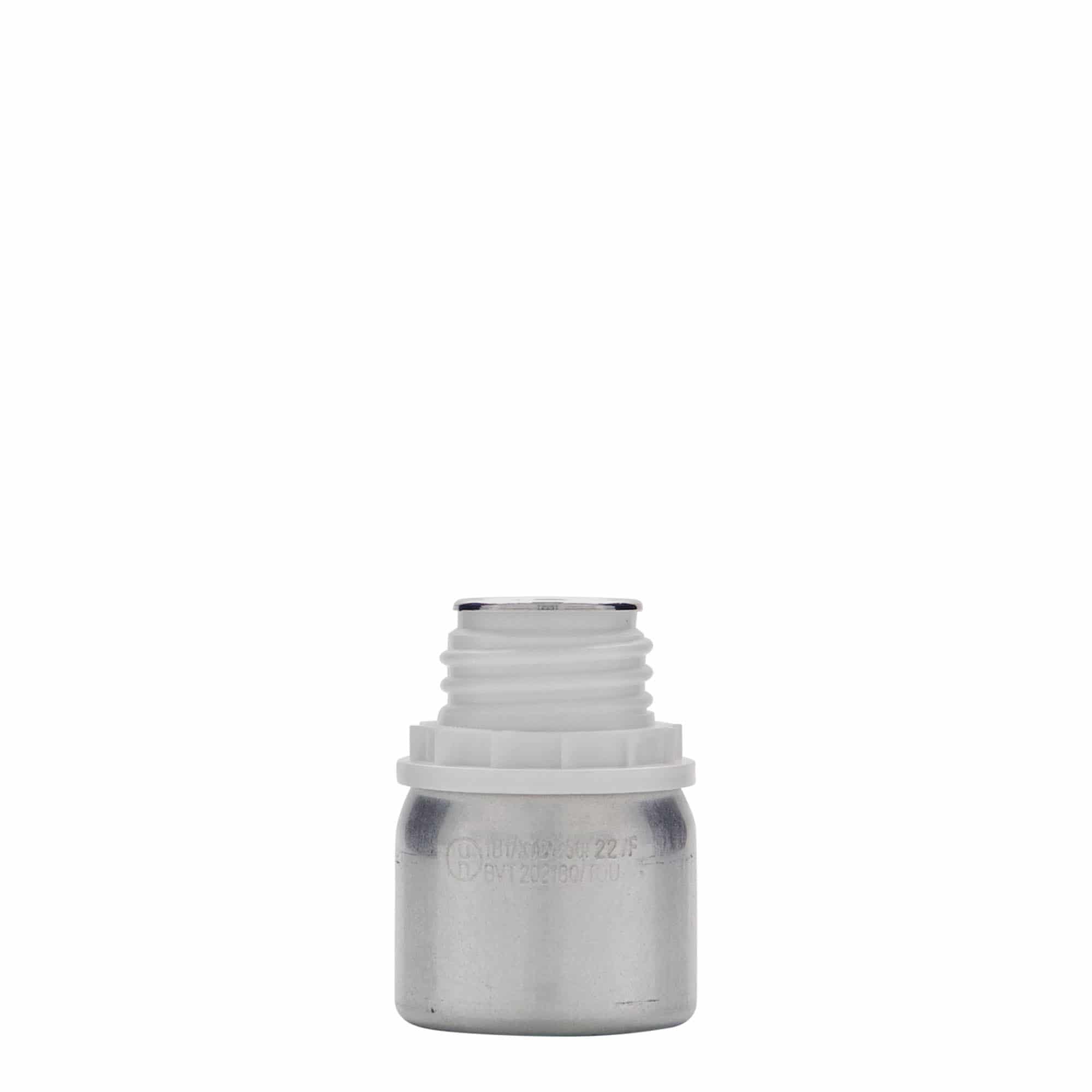 Flacon de aluminiu de 50 ml, metal, argintiu, gură: DIN 32
