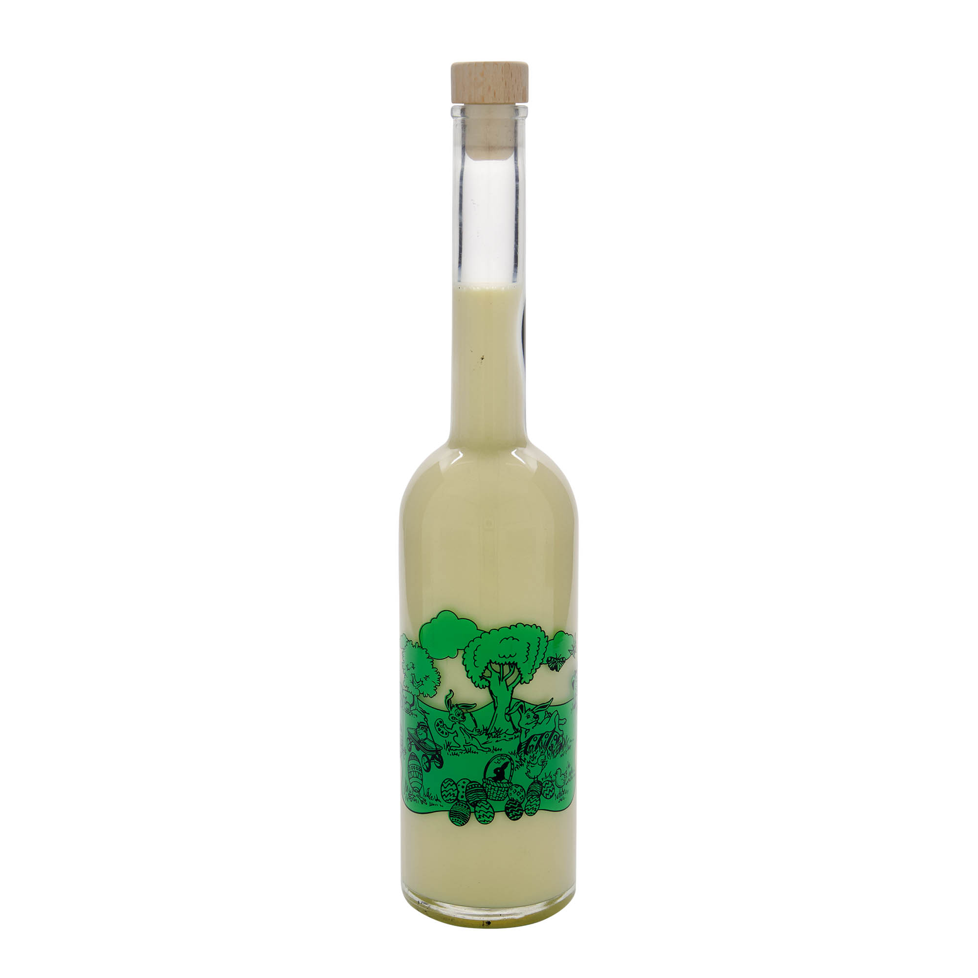 Sticlă de sticlă de 500 ml „Opera”, motiv: Paște fericit, gât: dop