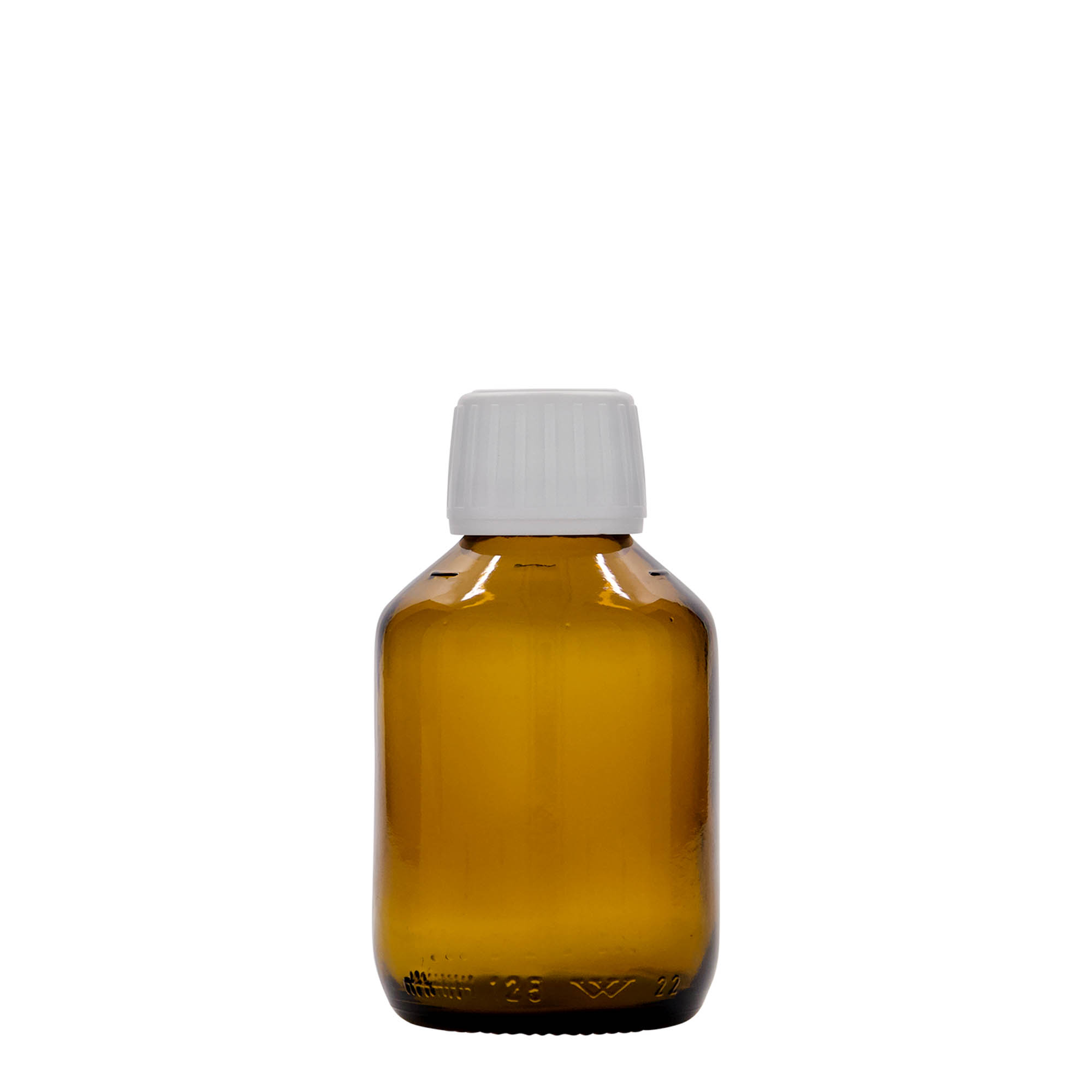 125 ml sticlă medicală, maro, sticlă, gura: PP 28 125 ml sticlă medicală, maro, sticlă, gura: PP 28