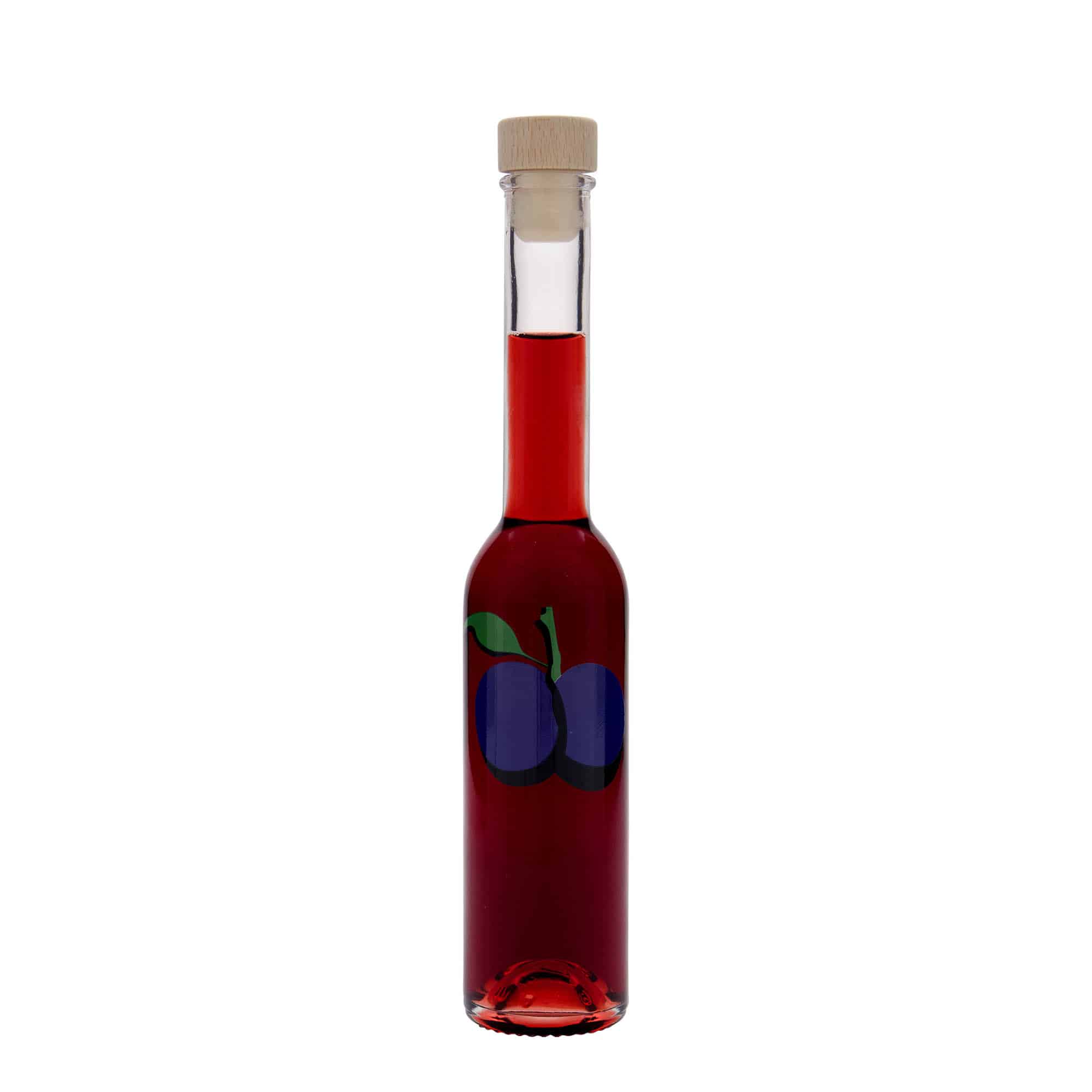 Sticlă de sticlă de 200 ml „Opera”, motiv: Prună, gât: dop de plută