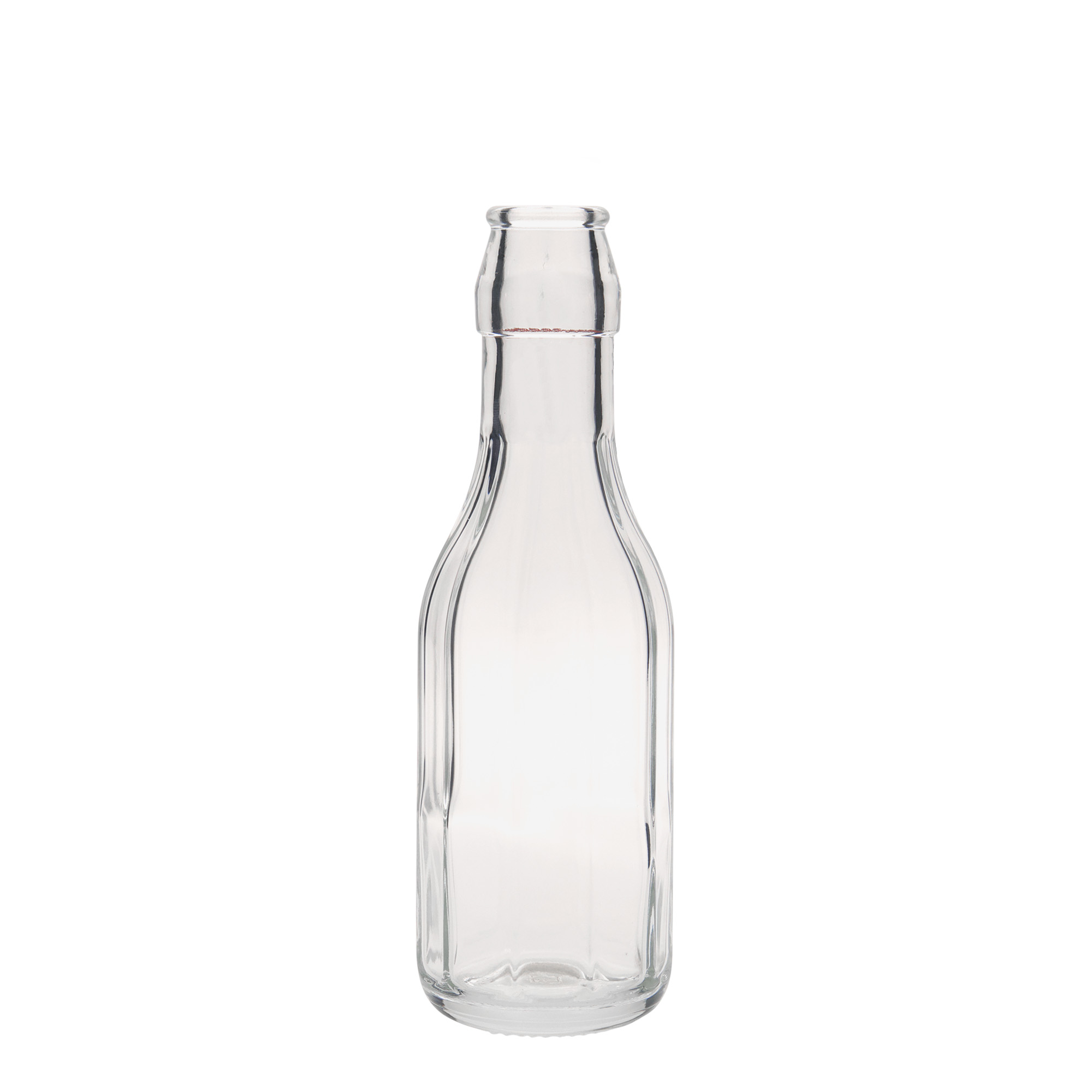 Sticlă de sticlă de 250 ml „Bravo”, cu zece colțuri, gura: închidere cu clemă Sticlă de sticlă de 250 ml „Bravo”, cu zece colțuri, gura: închidere cu clemă
