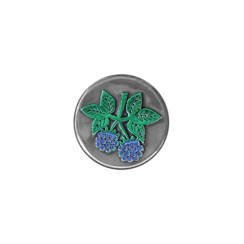 Etichetă de staniu „Mure”, rotundă, metal, argintiu Etichetă de staniu „Mure”, rotundă, metal, argintiu