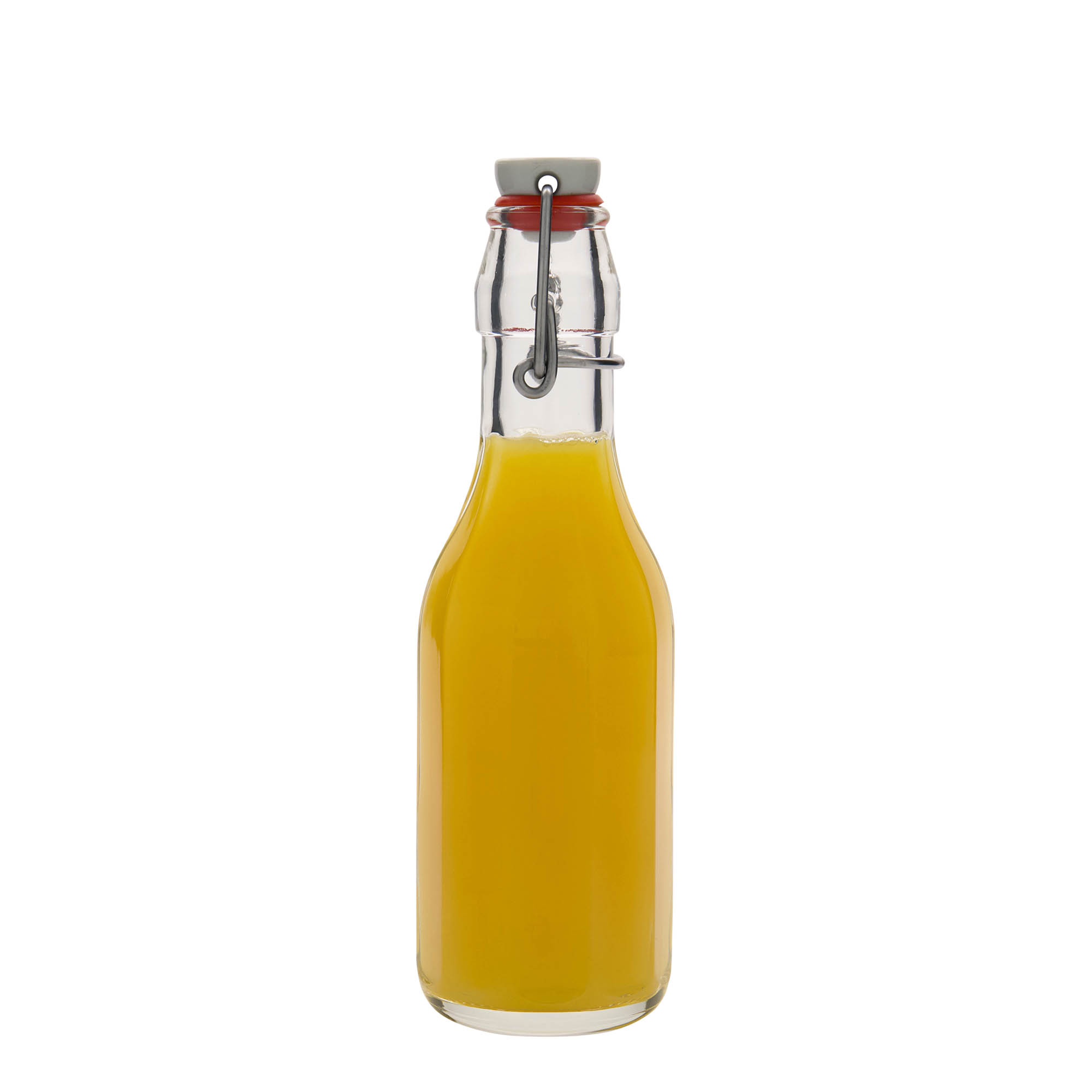 Sticlă de sticlă de 250 ml „Bravo”, cu zece colțuri, gura: închidere cu clemă Sticlă de sticlă de 250 ml „Bravo”, cu zece colțuri, gura: închidere cu clemă