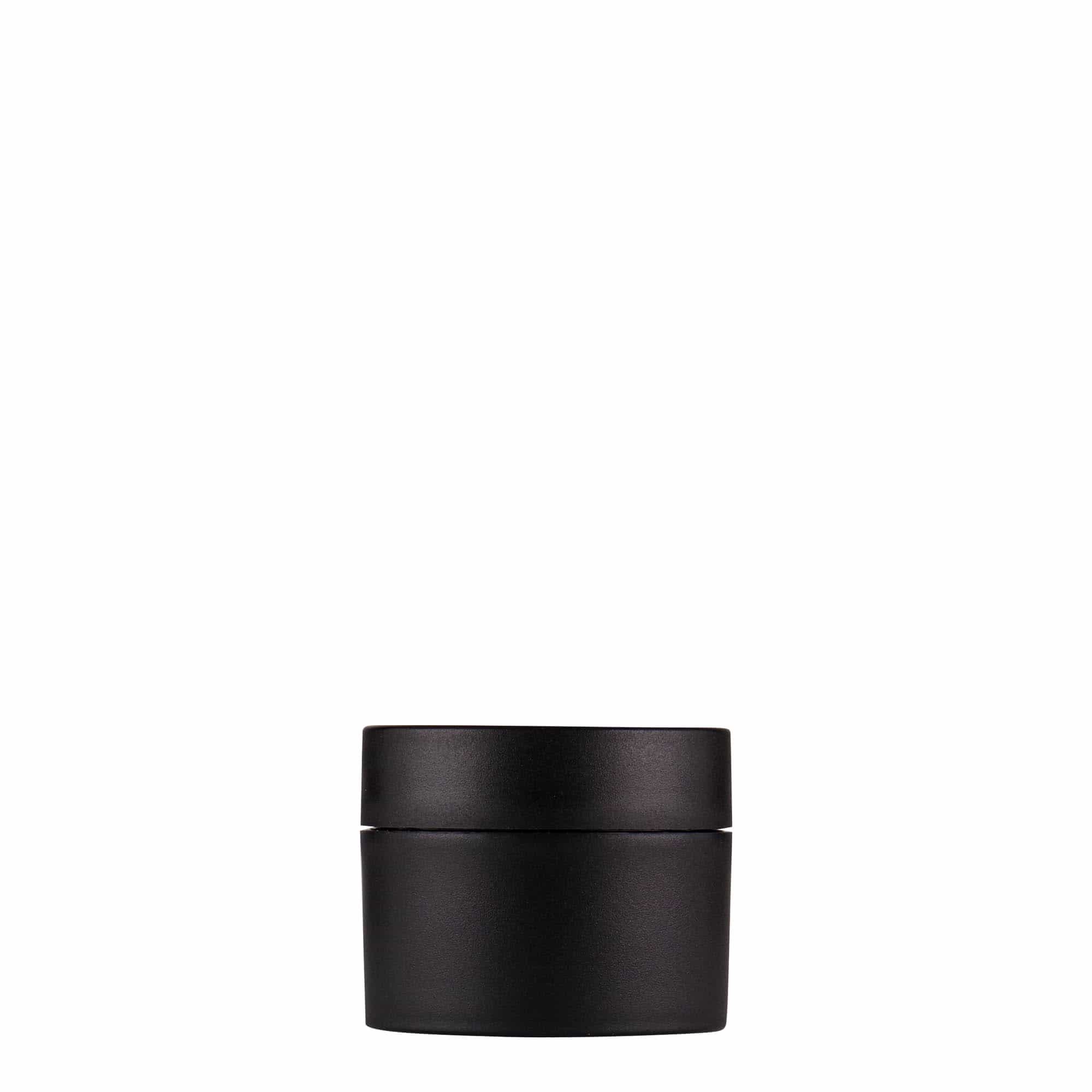 15 ml cutie din plastic „Antonella”, PP, negru, deschidere: capac cu filet