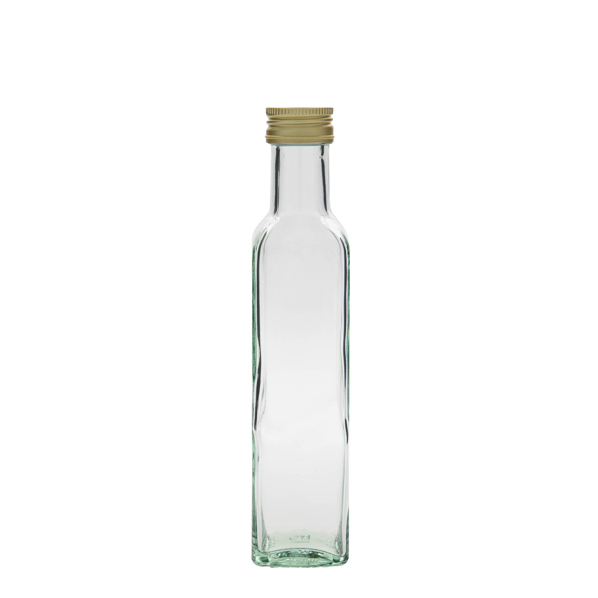Sticlă de sticlă de 250 ml „Marasca”, pătrată, gât: PP 31,5 Sticlă de sticlă de 250 ml „Marasca”, pătrată, gât: PP 31,5