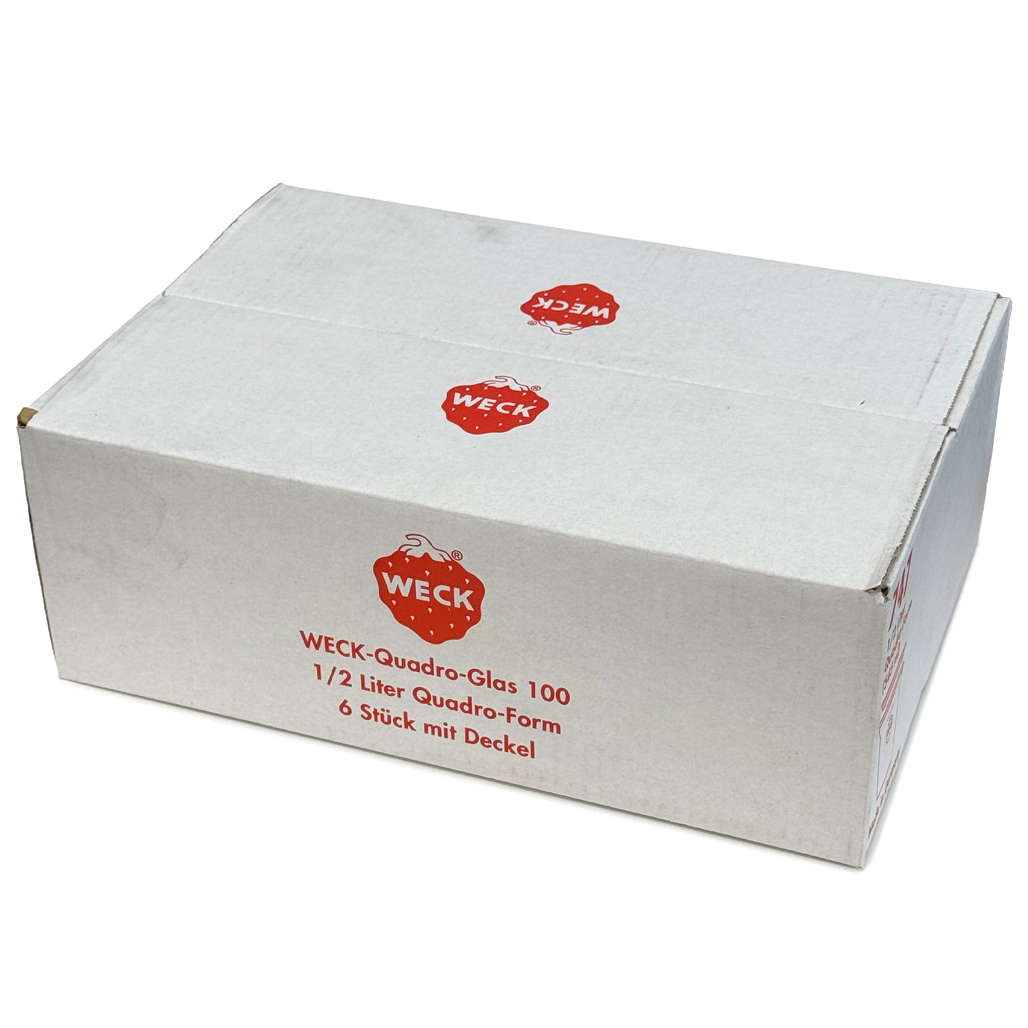 6x 545 ml borcan WECK Quadro cu capac de sticlă RR 100