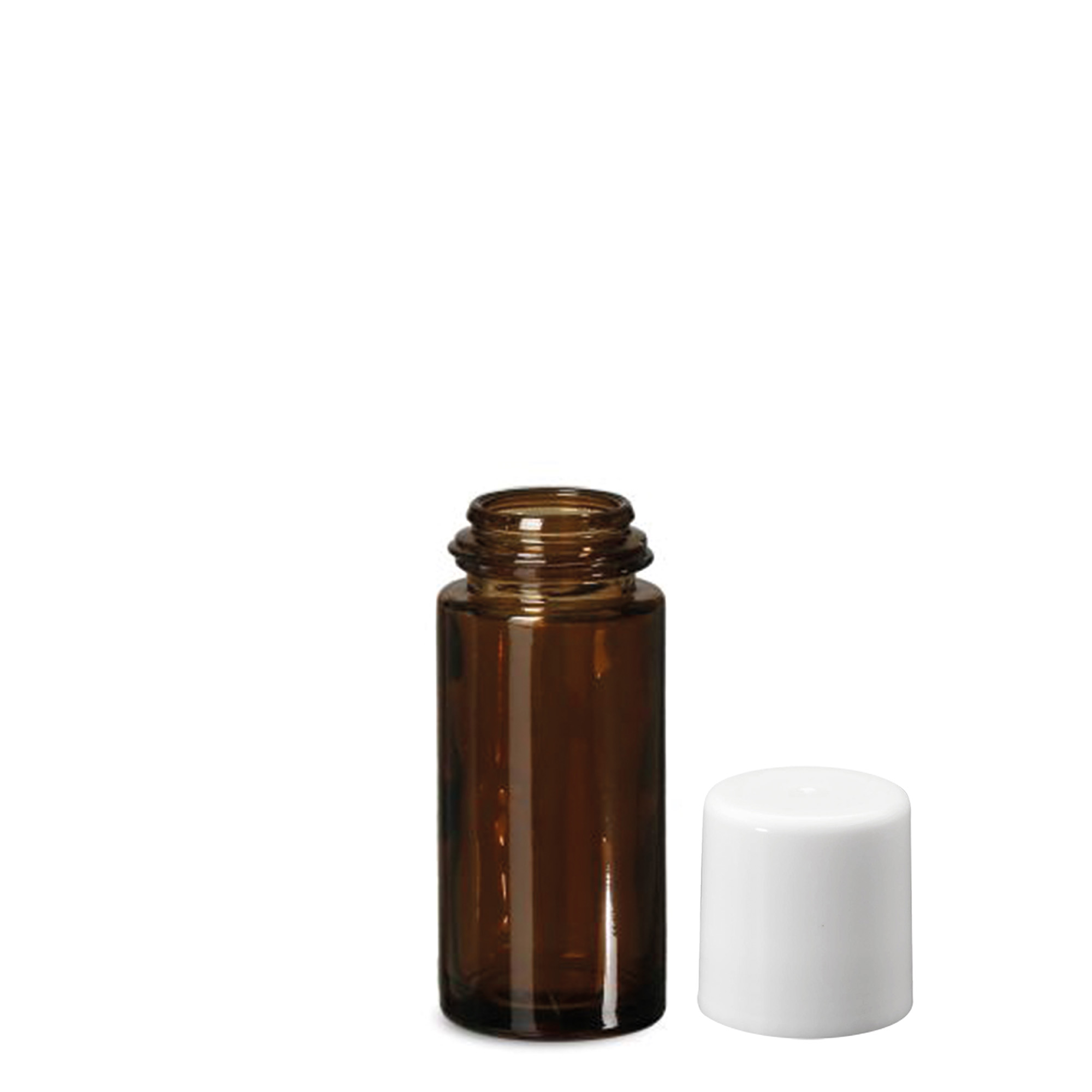 Sticlă roll-on de 50 ml, sticlă, maro, gura: capac cu filet