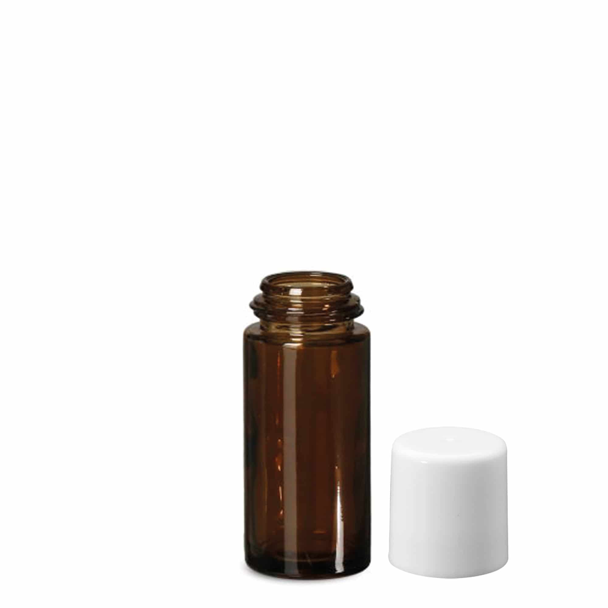 Sticlă roll-on de 50 ml, sticlă, maro, gura: capac cu filet