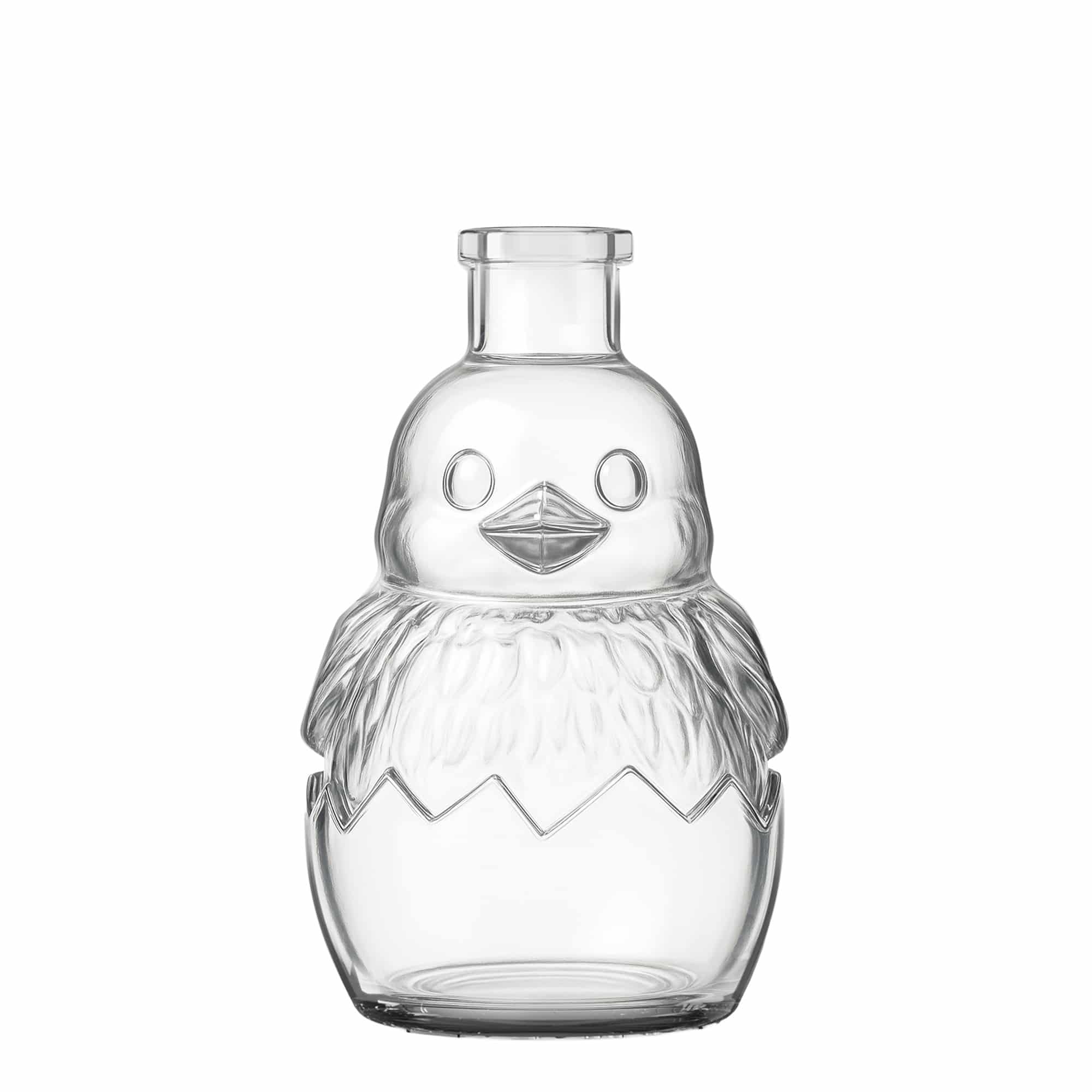 Sticlă de sticlă 200 ml „Pui”, gura: dop de plută