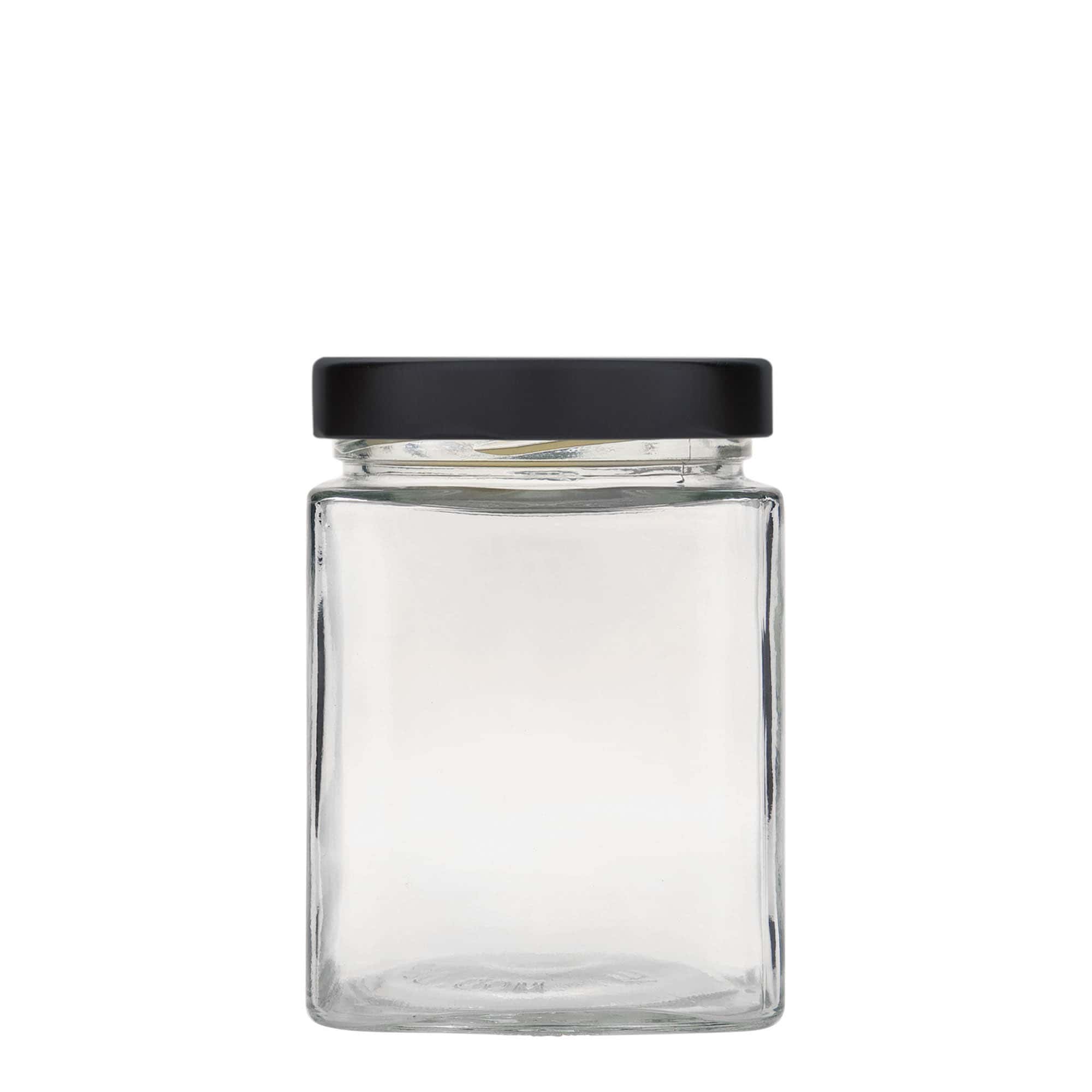 580 ml borcan pătrat „Ikarus”, gura: Deep-Twist-Off (DTO 82)
