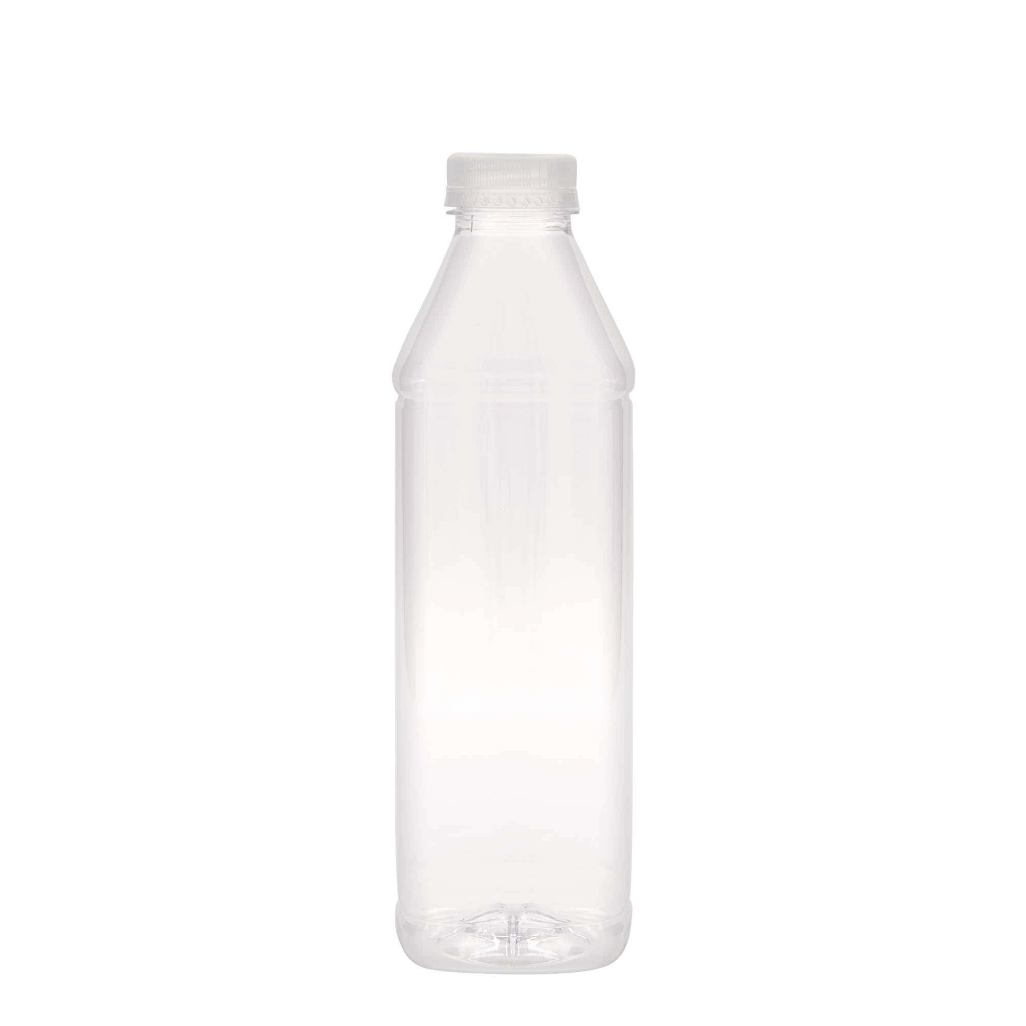 1.000 ml sticlă PET „Milk and Juice Carré”, pătrată, plastic, gât: 38 mm