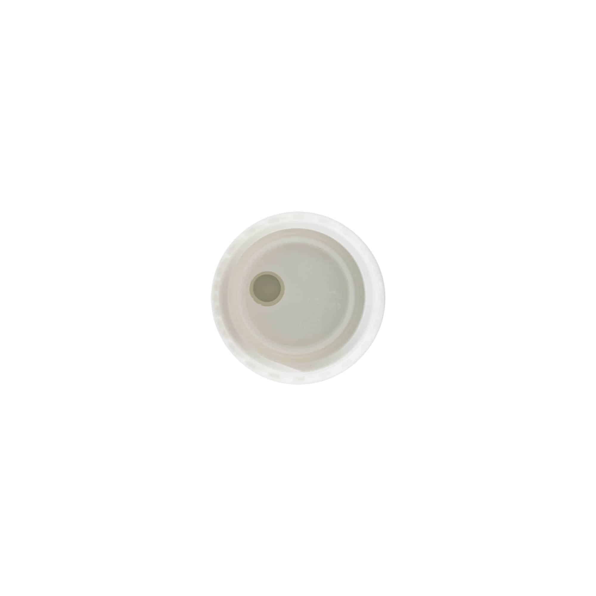 Capac cu filet Disc Top, plastic PP, alb, pentru gura: 24/410