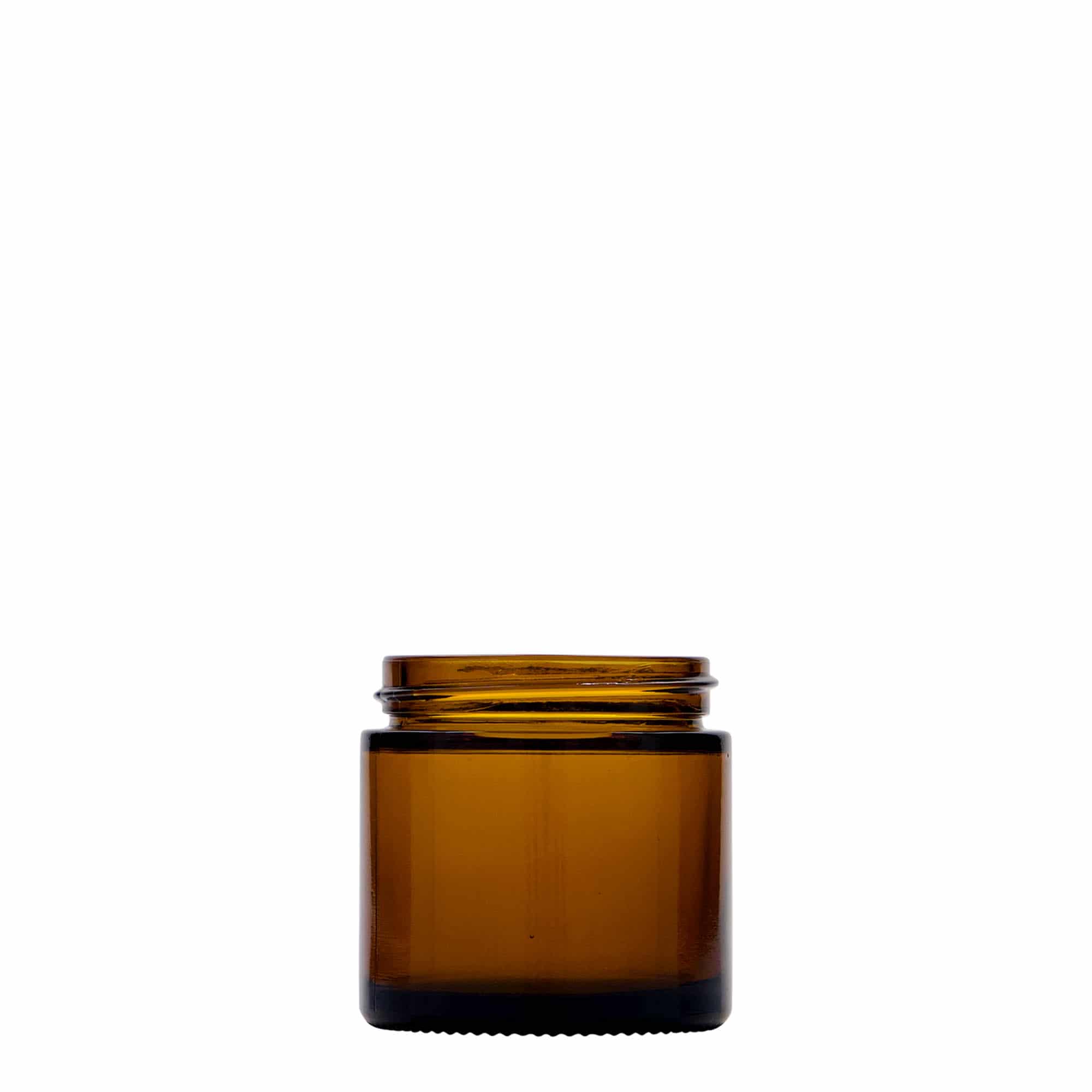 60 ml borcan „Brown Line”, sticlă, maro, deschidere: capac cu filet