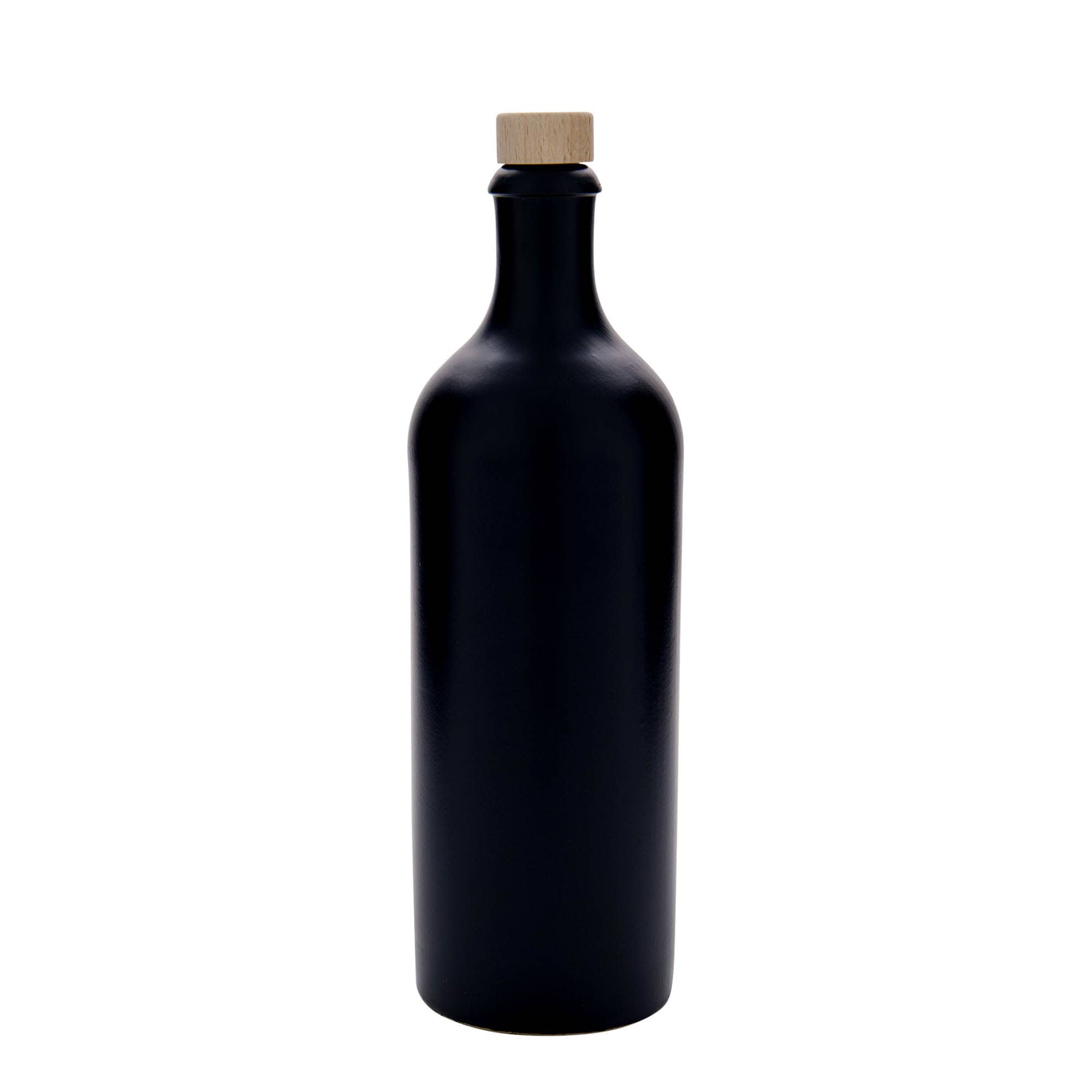 750 ml ulcior ceramic, ceramică de gresie, negru, gura: plută