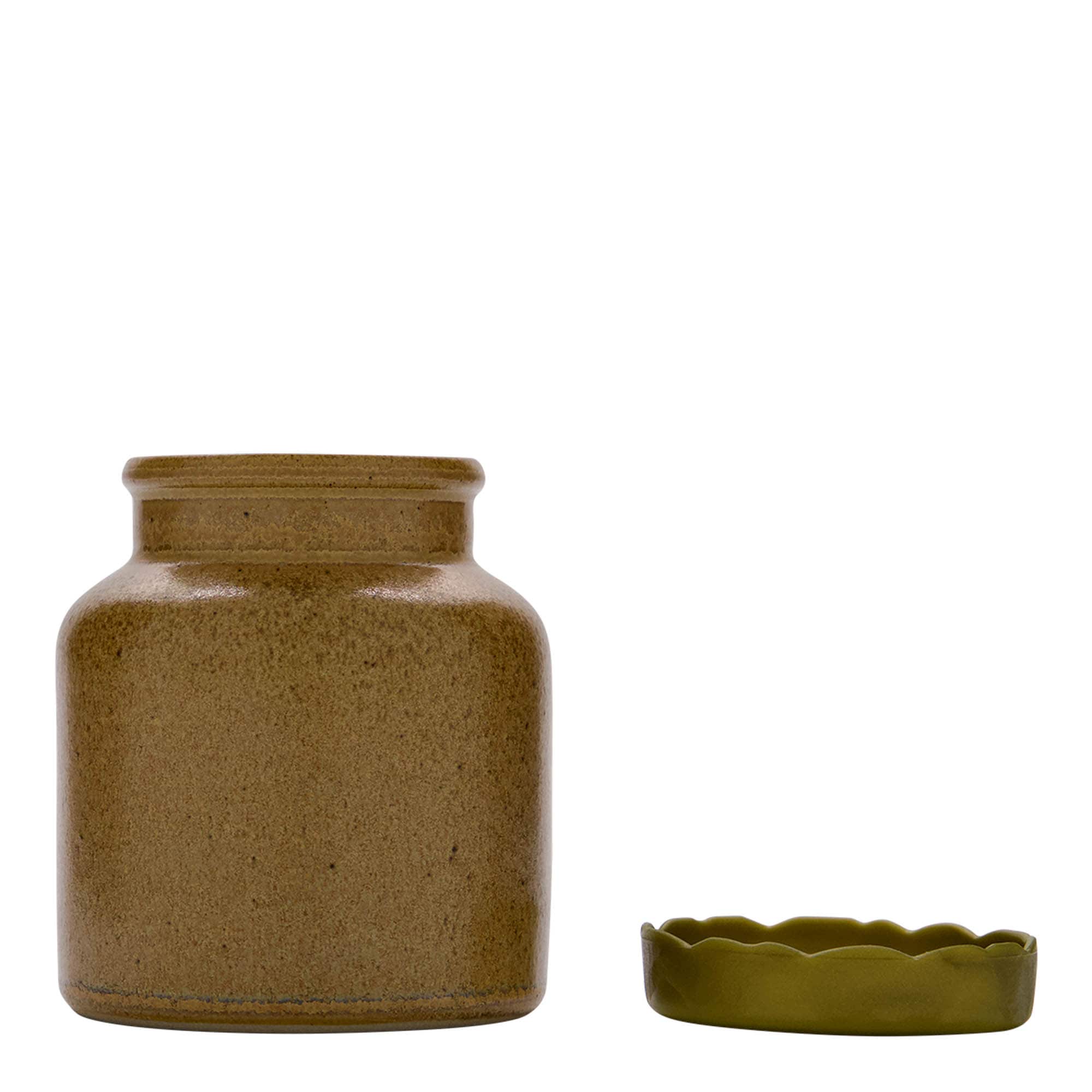 270 ml vas de ceramică Steinzeug, maro-cristal, gura: capac cu margine peste vas