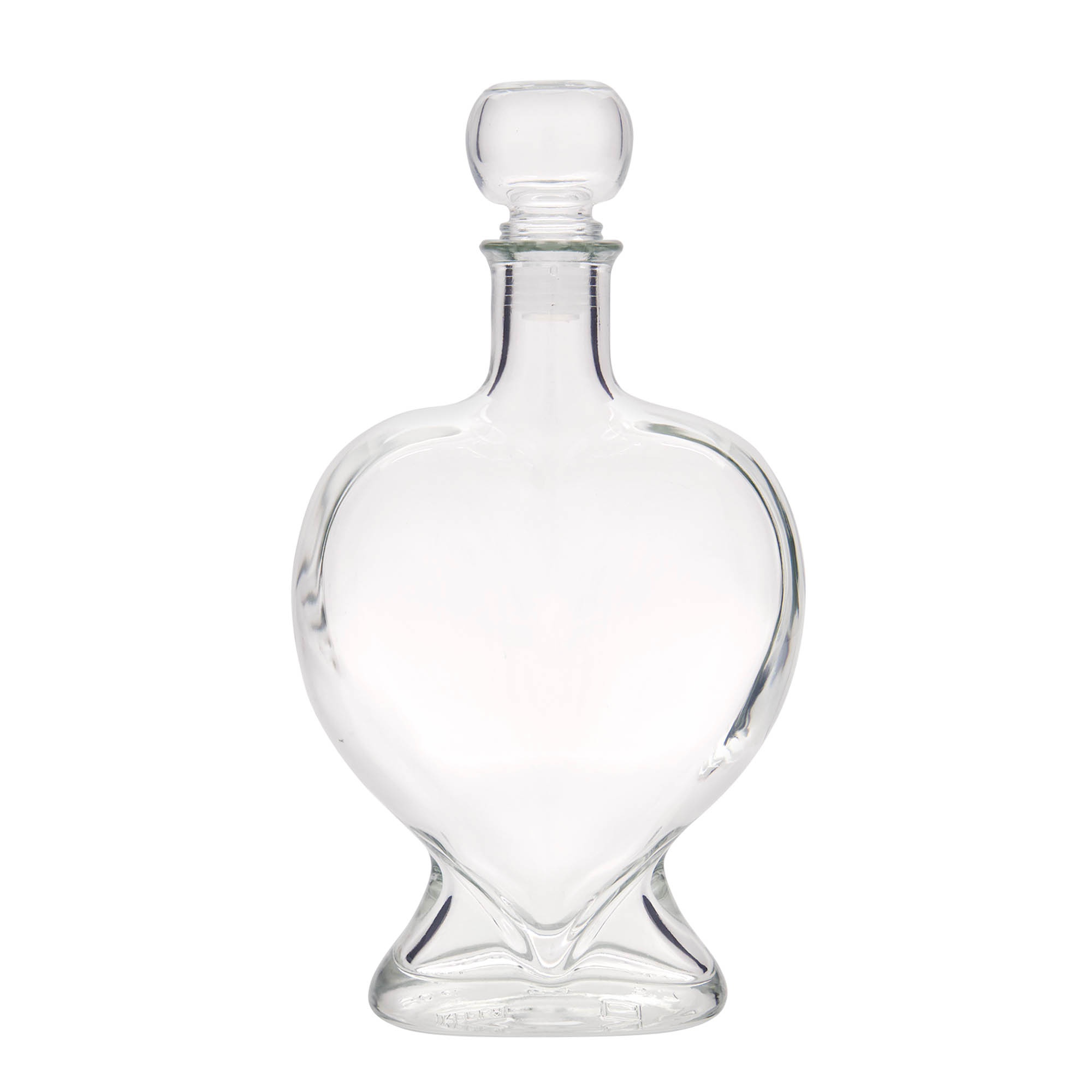 Sticlă de sticlă de 500 ml „Inimă”, gură: plută Sticlă de sticlă de 500 ml „Inimă”, gură: plută