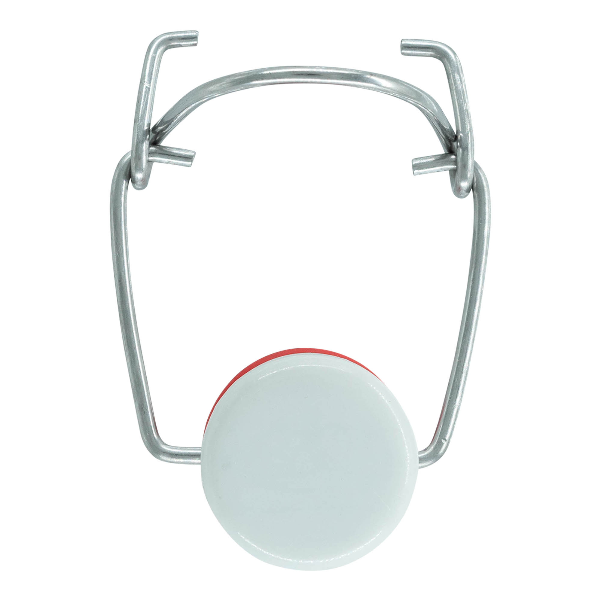 Închizător cu clemă mărime specială, plastic, roșu-alb