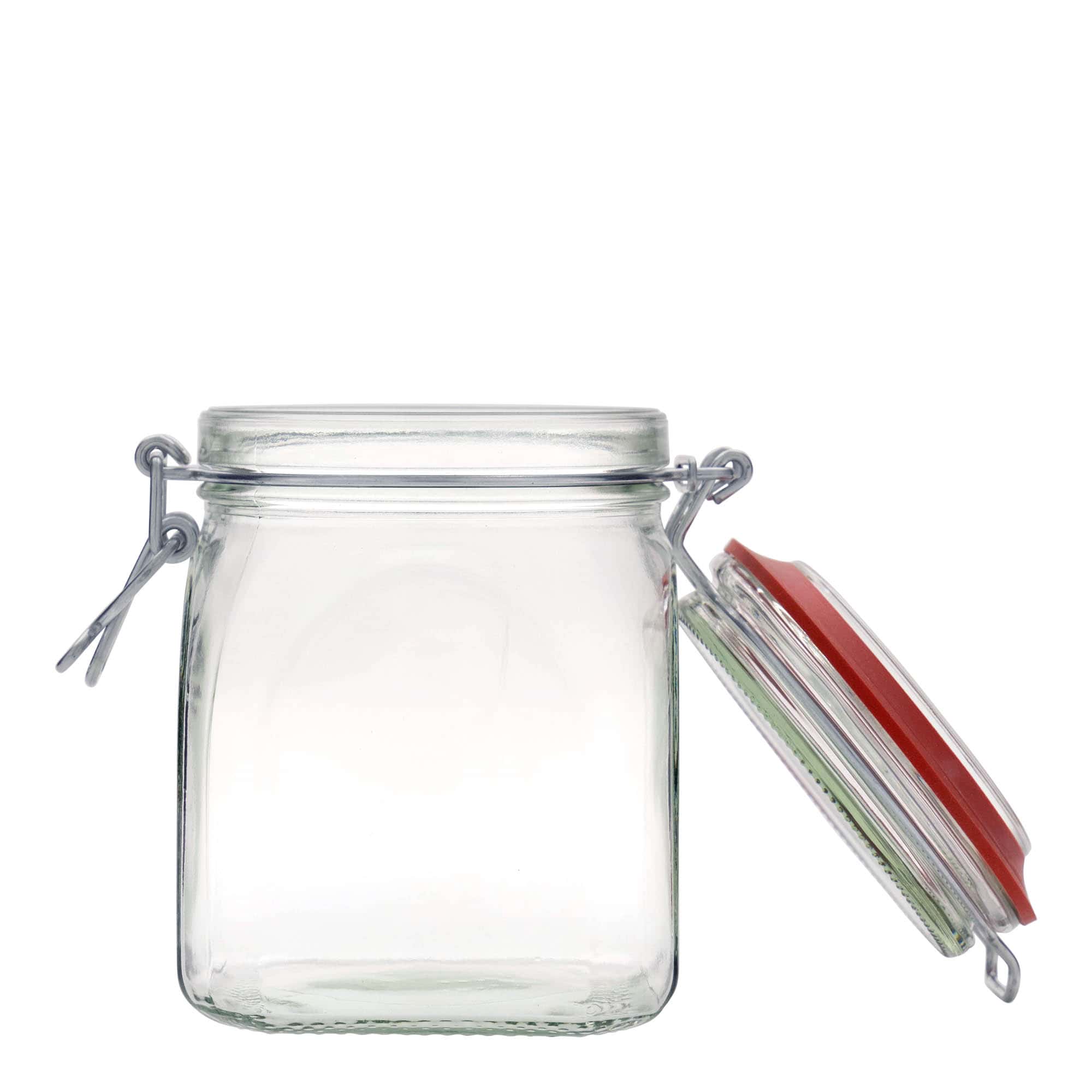 900 ml borcan cu clemă de sârmă, pătrat, gură: închidere cu clemă de sârmă