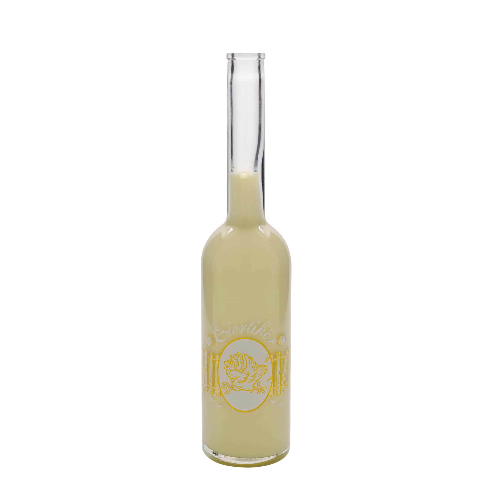 Sticlă de sticlă de 500 ml „Opera”, motiv: lichior de ouă, gât: dop