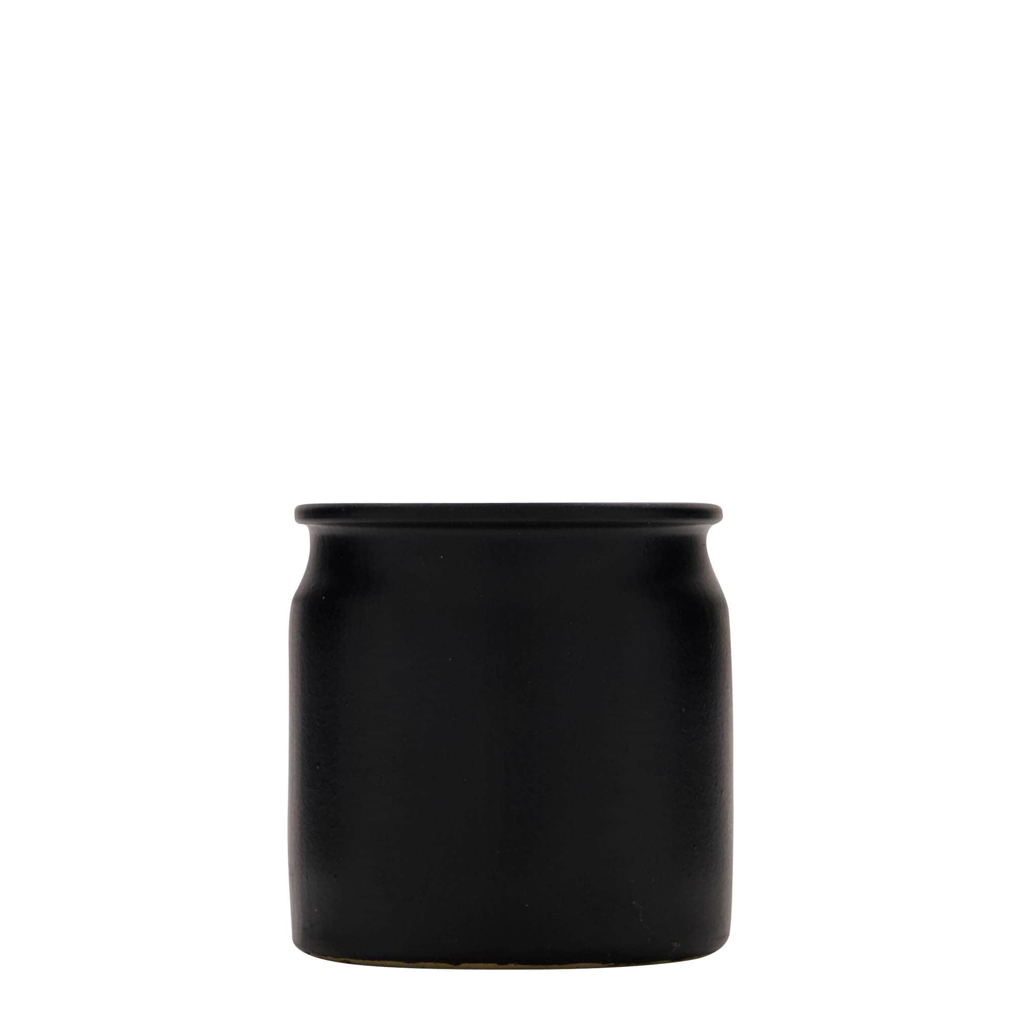 160 ml vas din ceramică de gresie, ceramică, negru, gura: plută