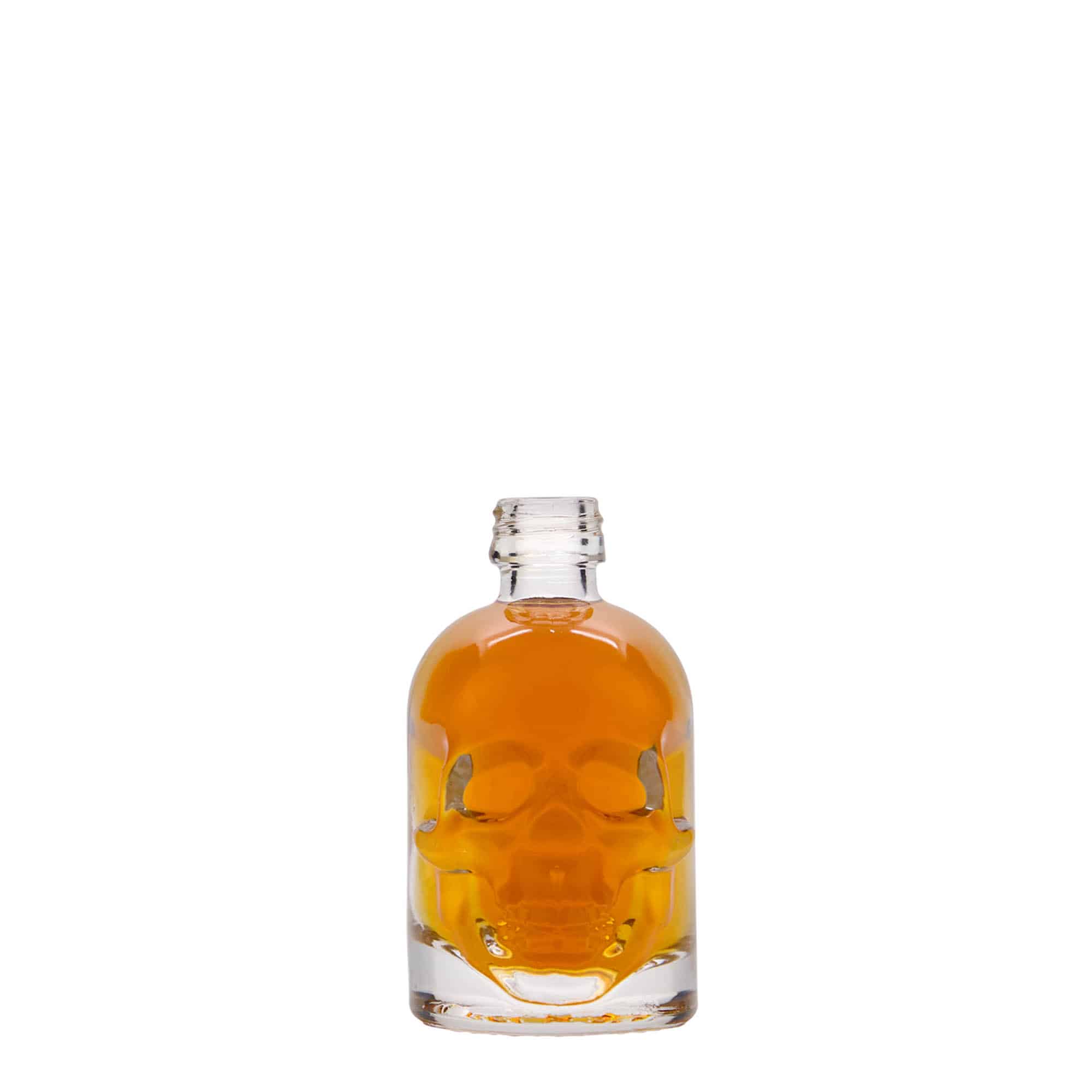 Sticlă de sticlă de 50 ml „Cap de mort”, gură: PP 18