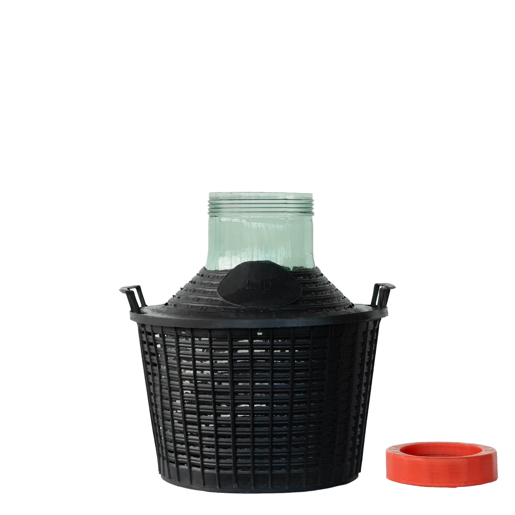 Butelie balon de 10 l, gât larg, sticlă, deschidere: capac cu filet