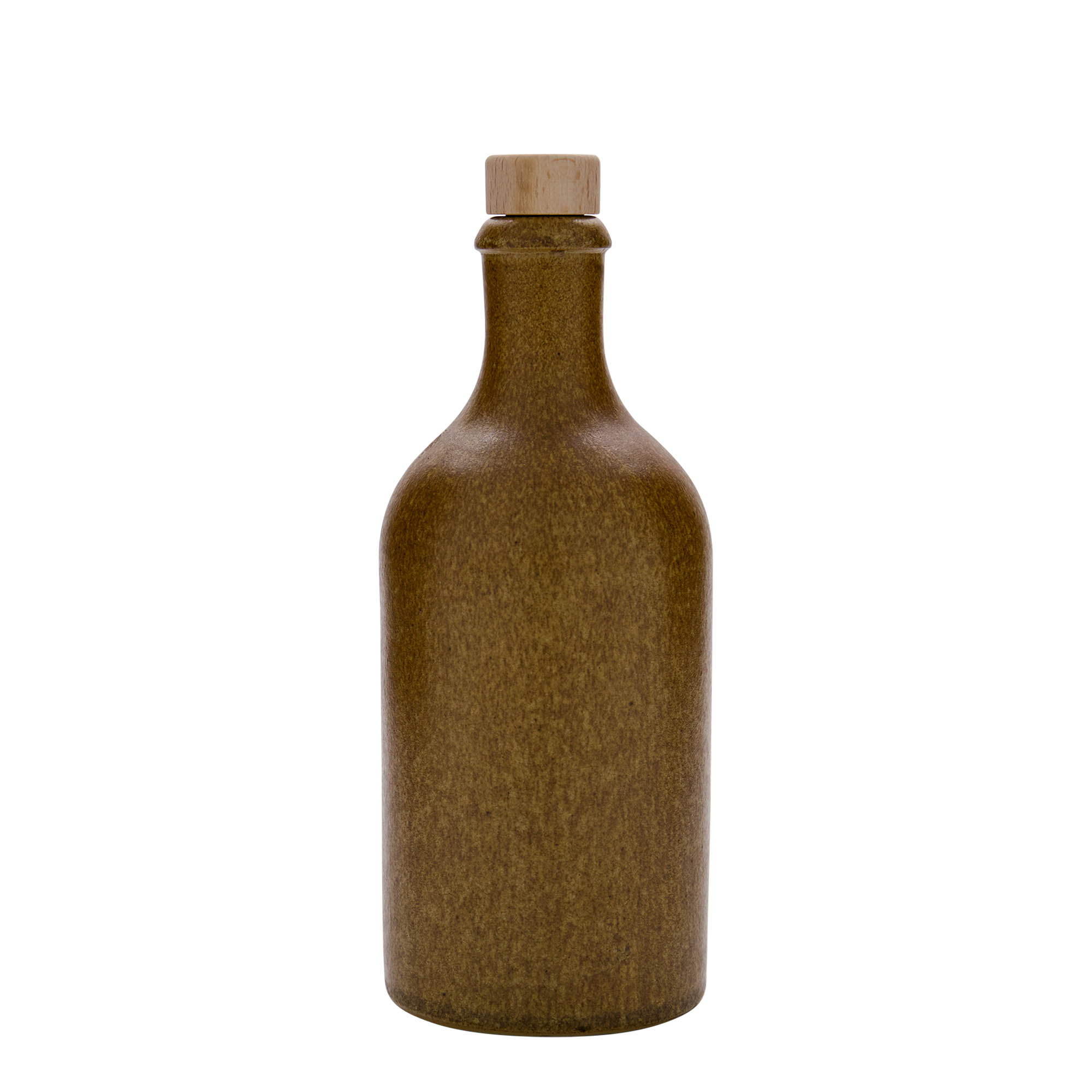 500 ml ulcior de lut, ceramică, maro-cristal, gura: dop de plută