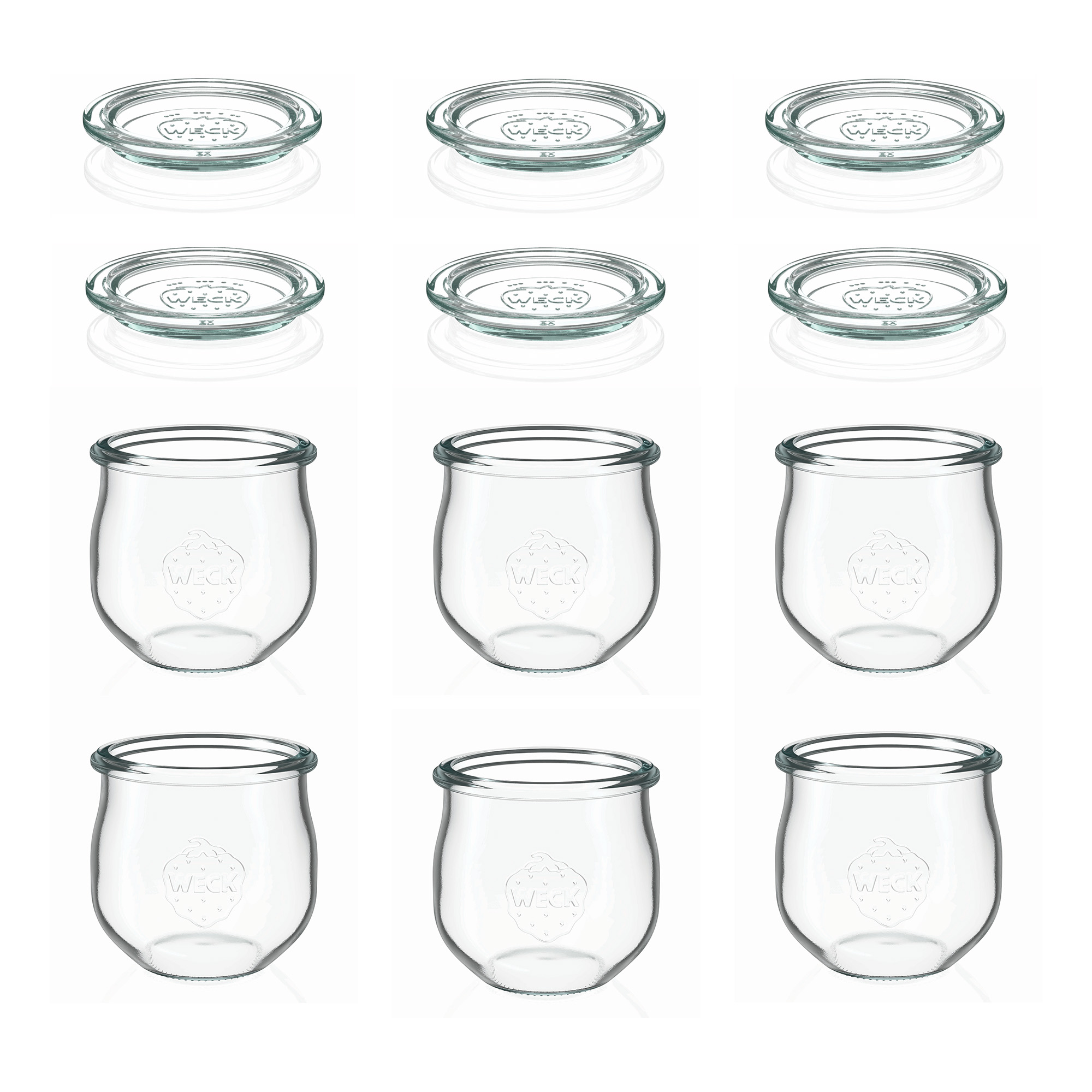 6x 370 ml borcan WECK tip lalea cu capac de sticlă RR 80