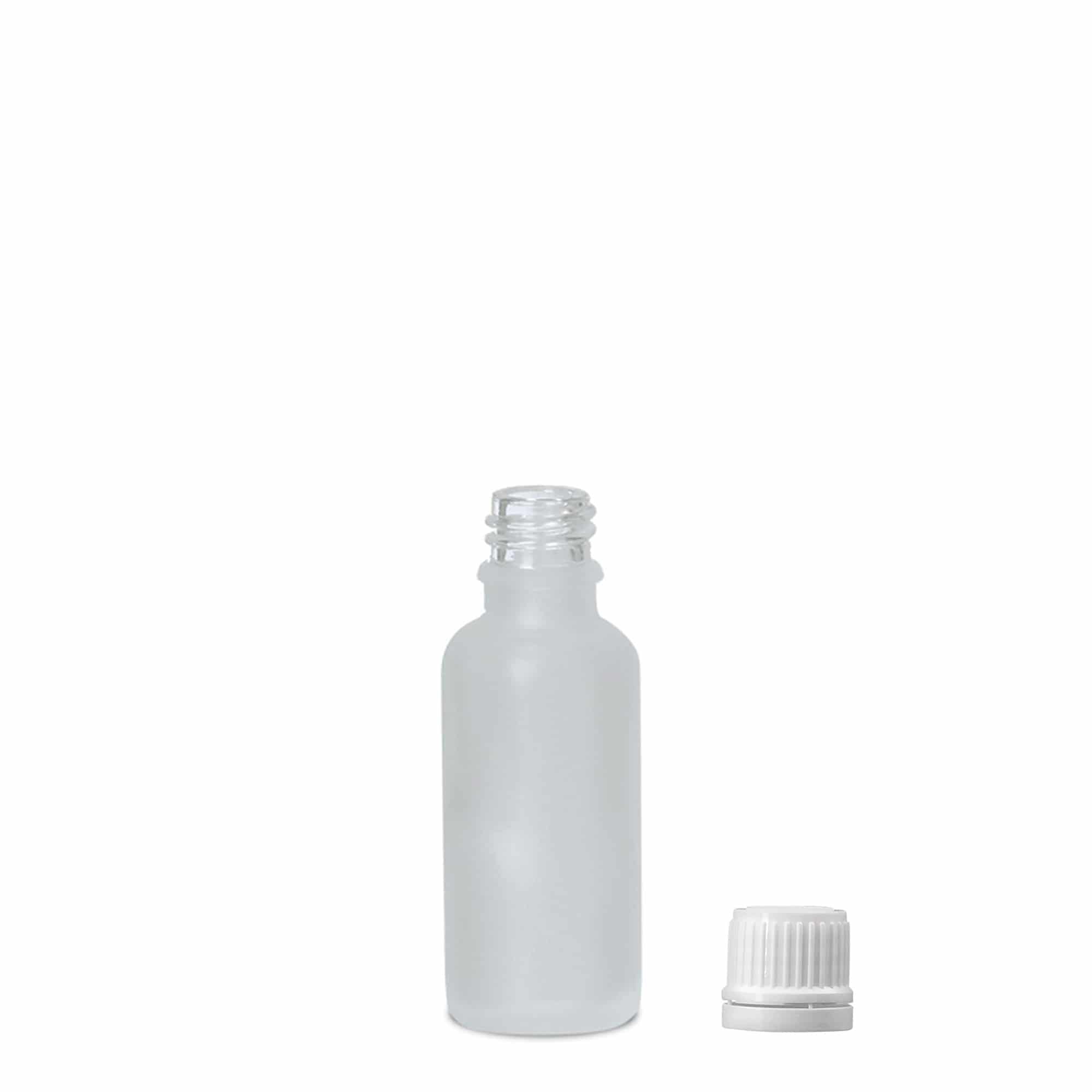 Flacon medical de 30 ml, sticlă, mat, gura: DIN 18