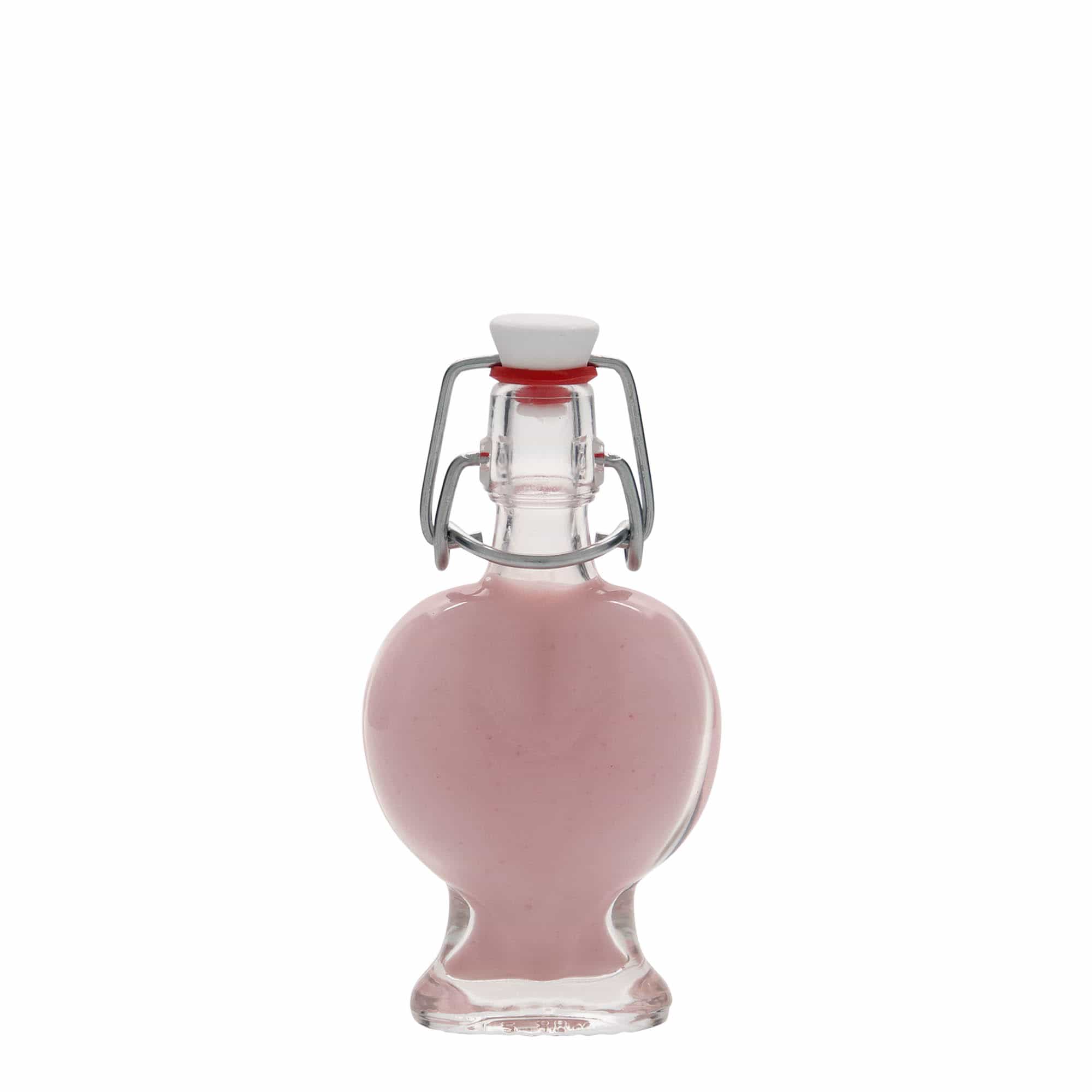 Sticlă de sticlă de 40 ml „Inimă”, gura: închidere cu clemă