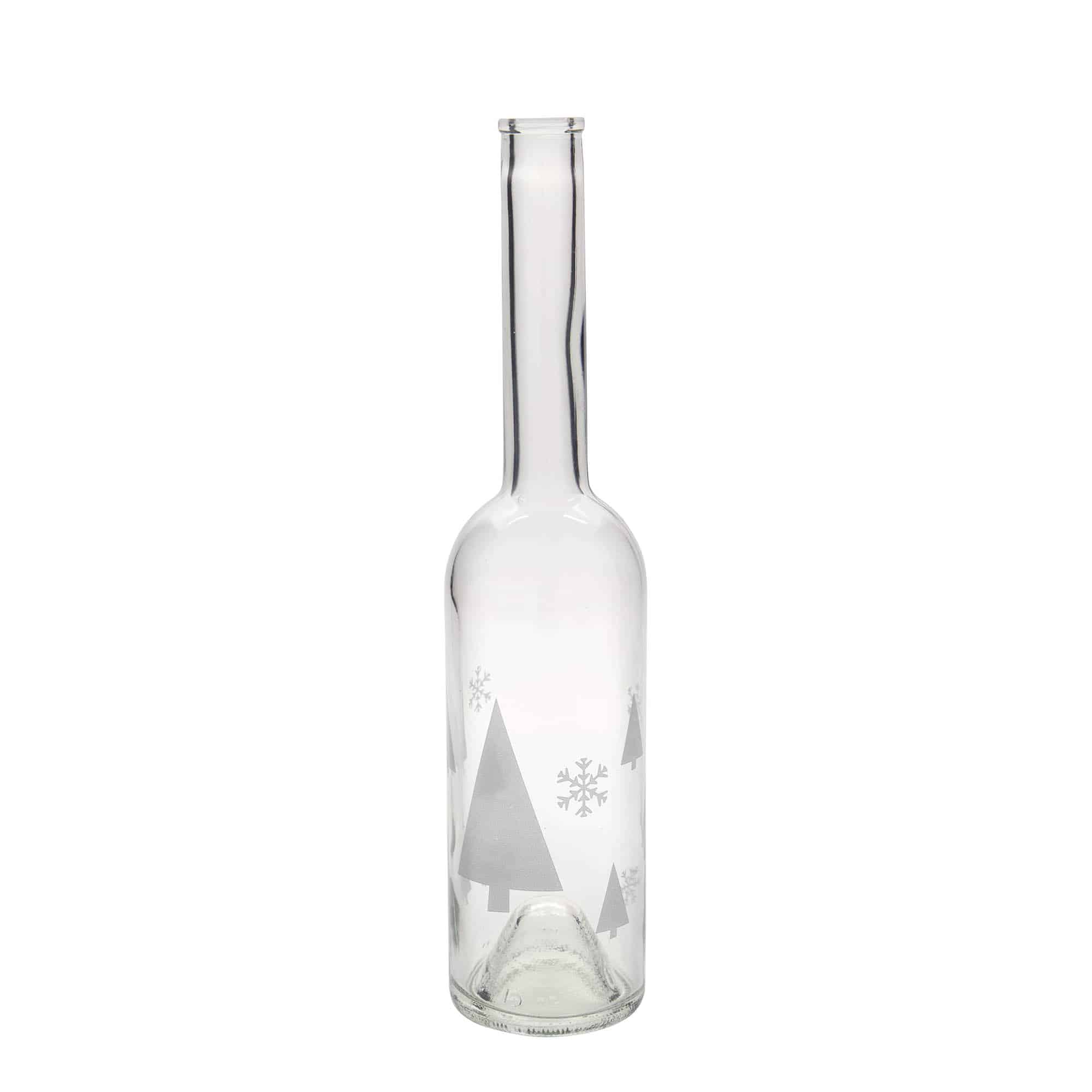 Sticlă de sticlă de 500 ml „Opera”, motiv: fulgi de zăpadă, gura: dop de plută