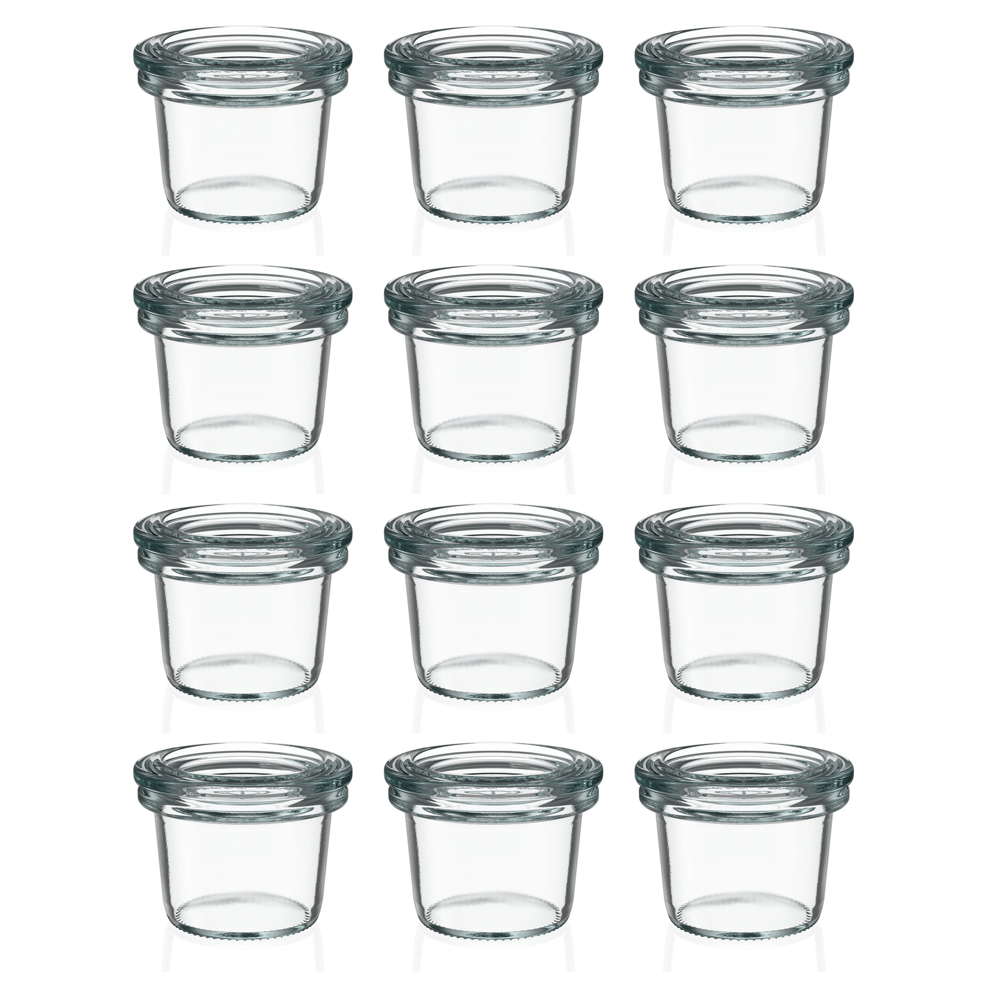 12x 35 ml borcan WECK cu gura largă cu capac de sticlă RR 40