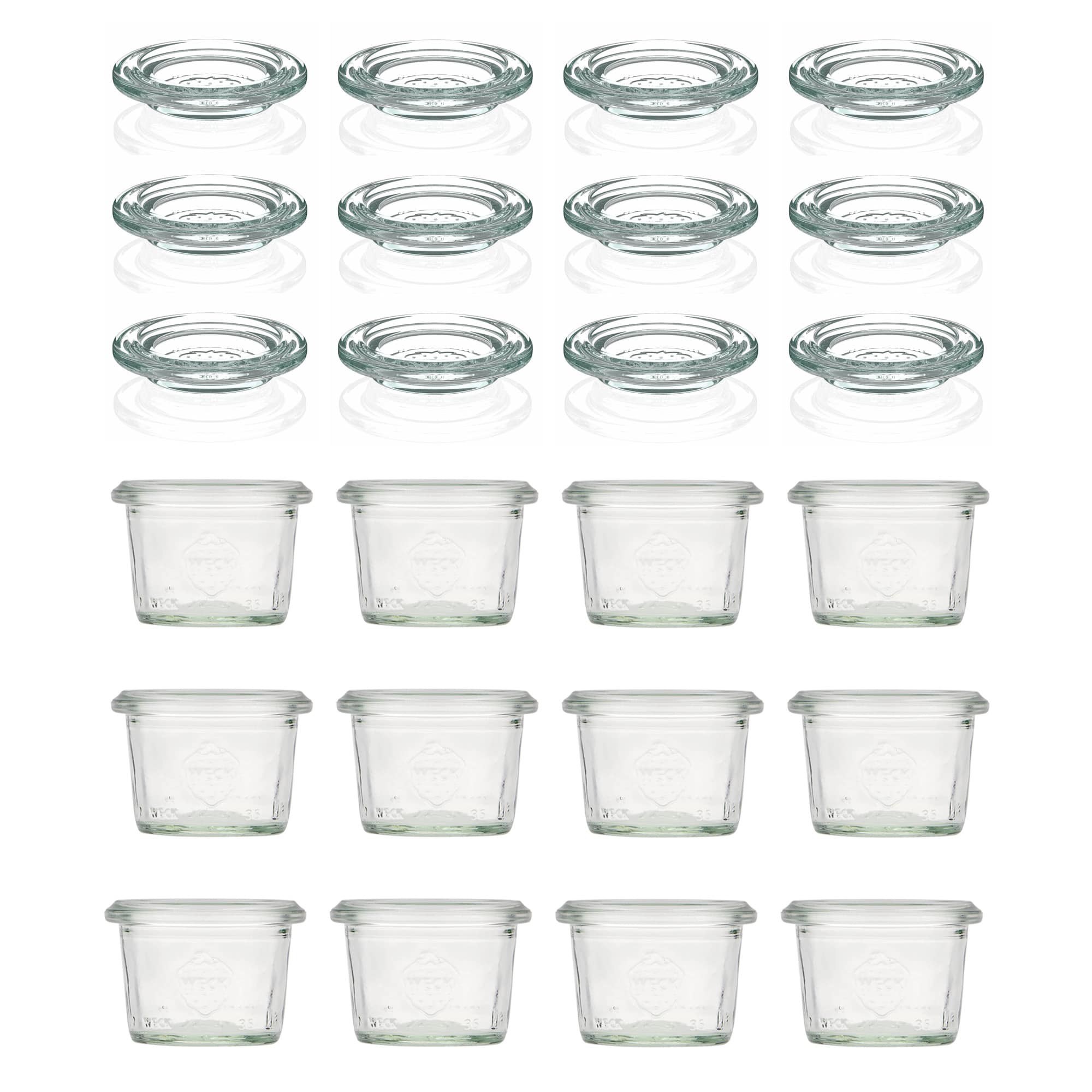 12x 35 ml borcan WECK cu gura largă cu capac de sticlă RR 40