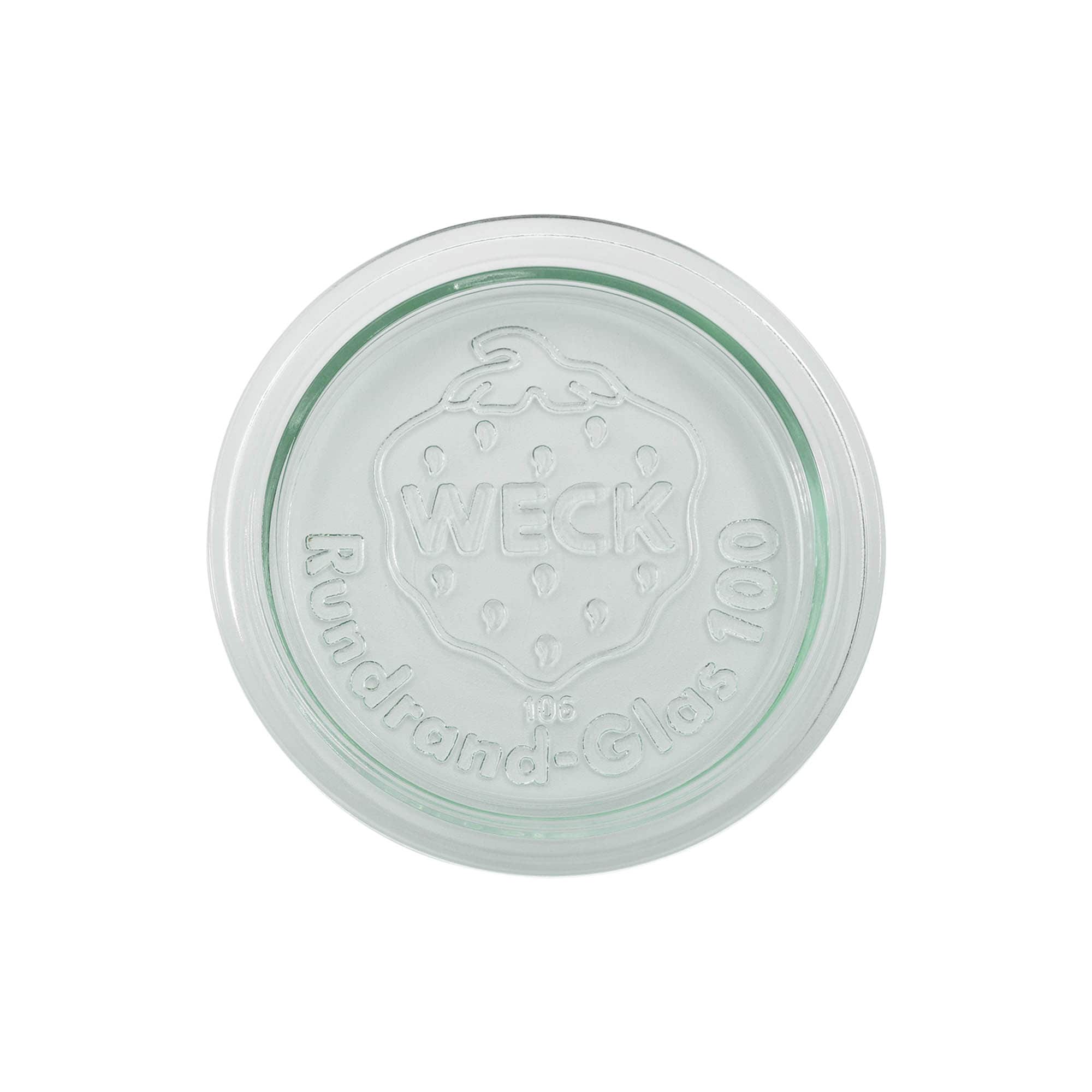 Capac din sticlă WECK cu margine rotundă, pentru gura: RR100