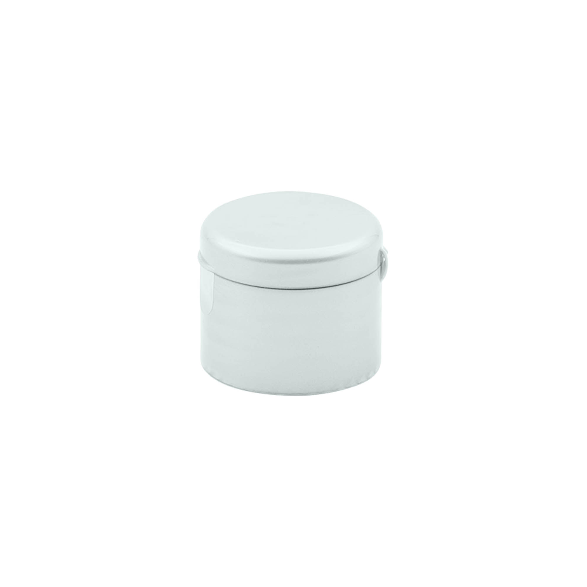 Capac cu filet și balama rabatabilă, plastic PP, argintiu, pentru gura: 24/410 Capac cu filet și balama rabatabilă, plastic PP, argintiu, pentru gura: 24/410