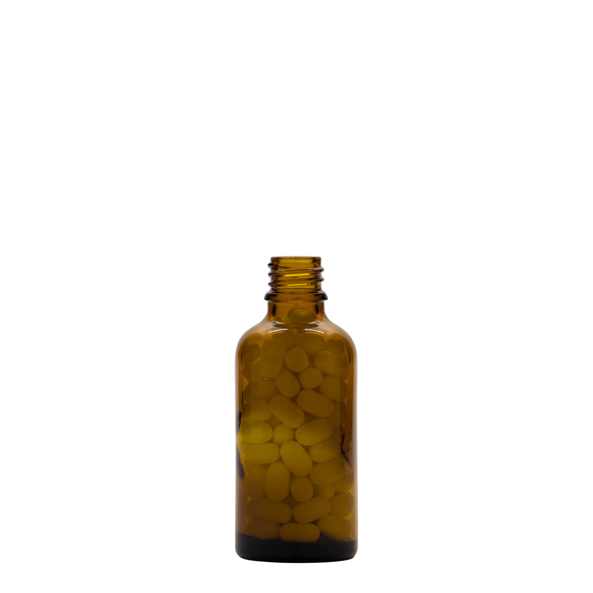 Flacon medical de 50 ml, sticlă, maro, gura: DIN 18 Flacon medical de 50 ml, sticlă, maro, gura: DIN 18