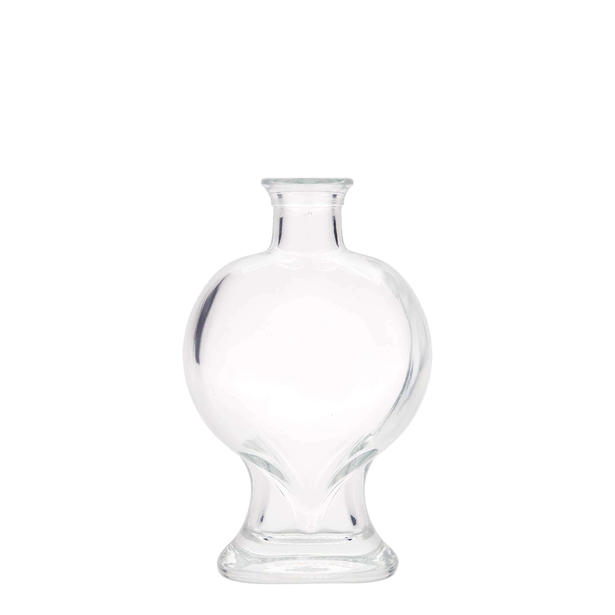 Sticlă de sticlă de 200 ml „Inimă”, gura: dop de plută