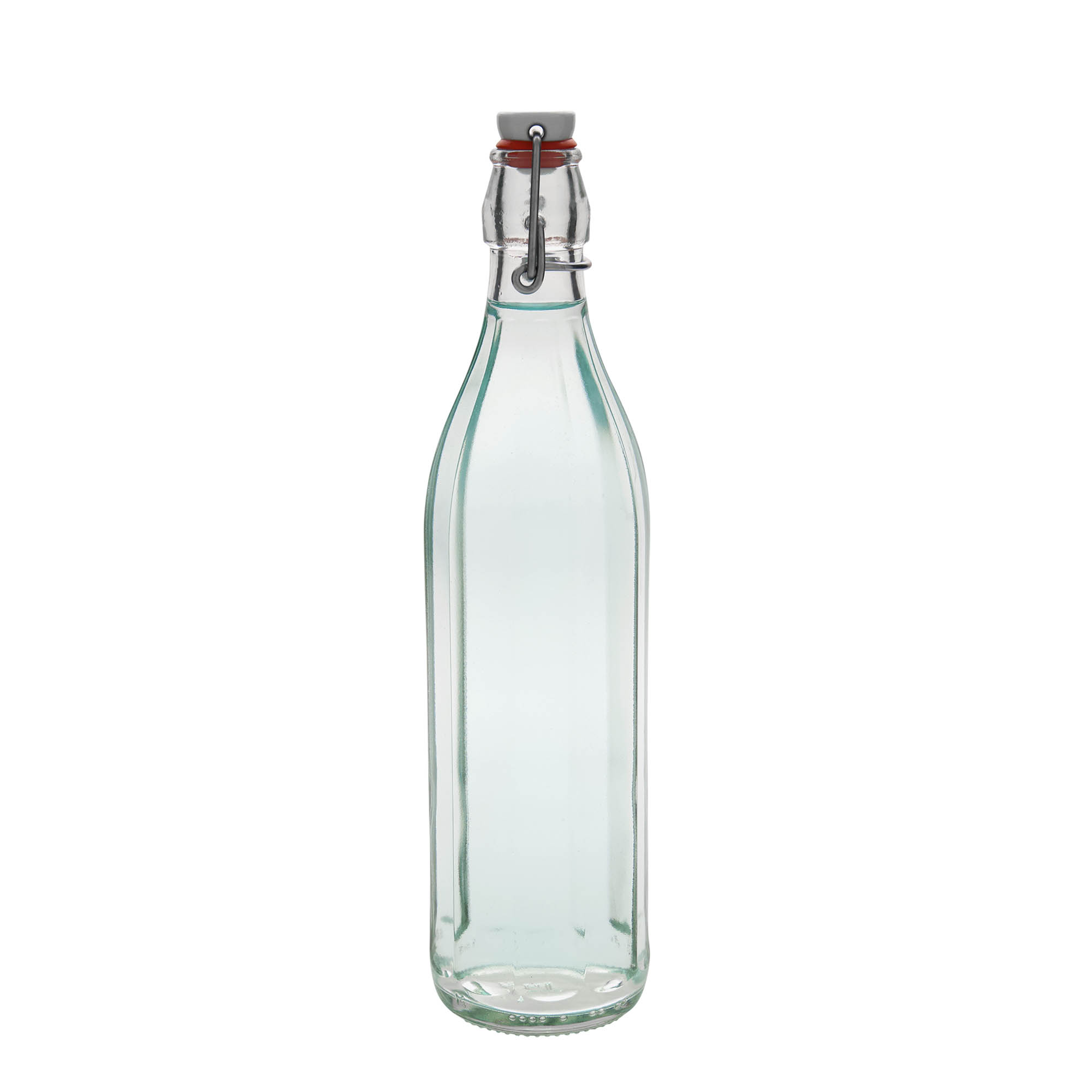 Sticlă de sticlă de 750 ml „Bravo”, cu zece colțuri, gât: închidere cu clemă Sticlă de sticlă de 750 ml „Bravo”, cu zece colțuri, gât: închidere cu clemă