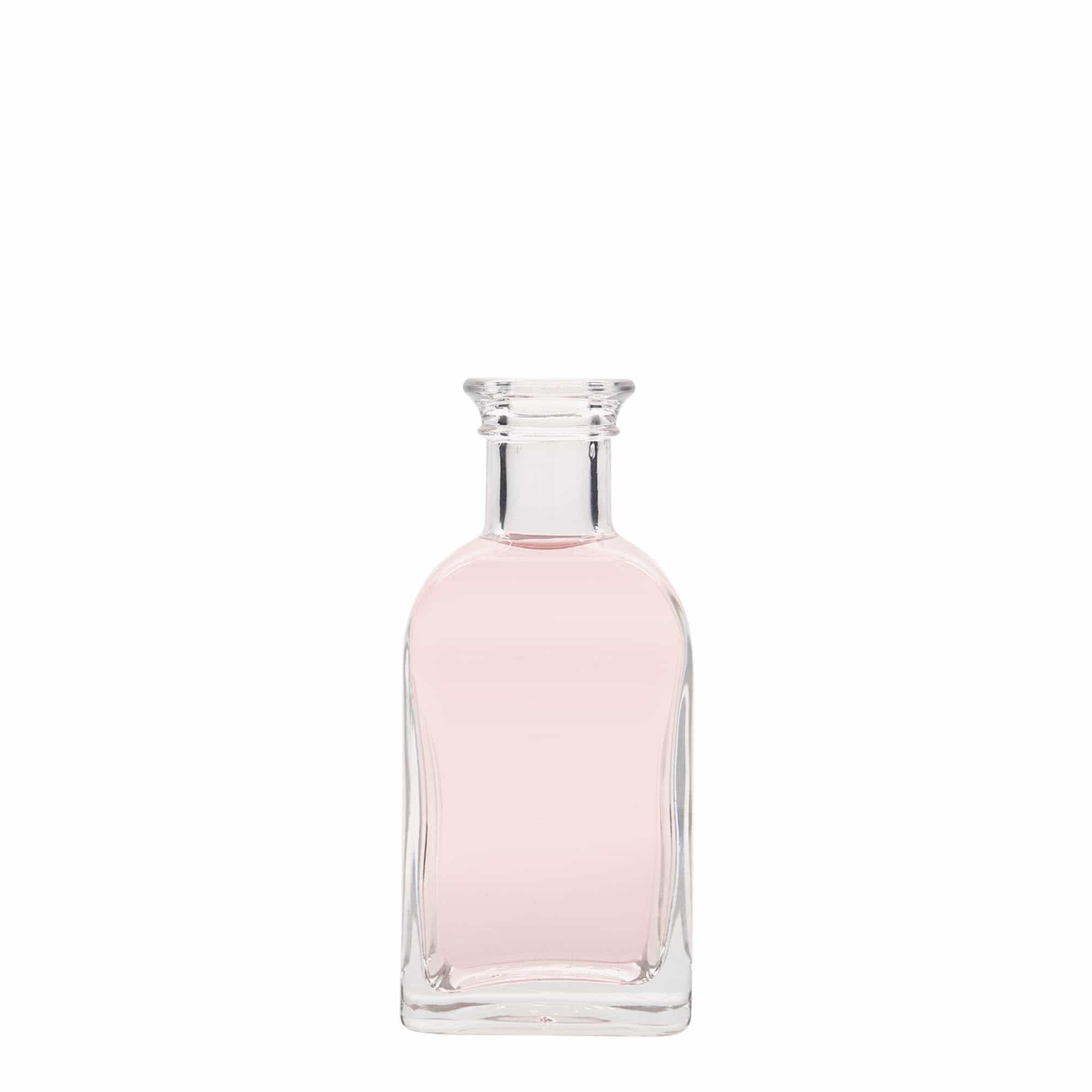 Sticlă de 100 ml, formă pătrată, Apotheker Carré, gură: dop de plută