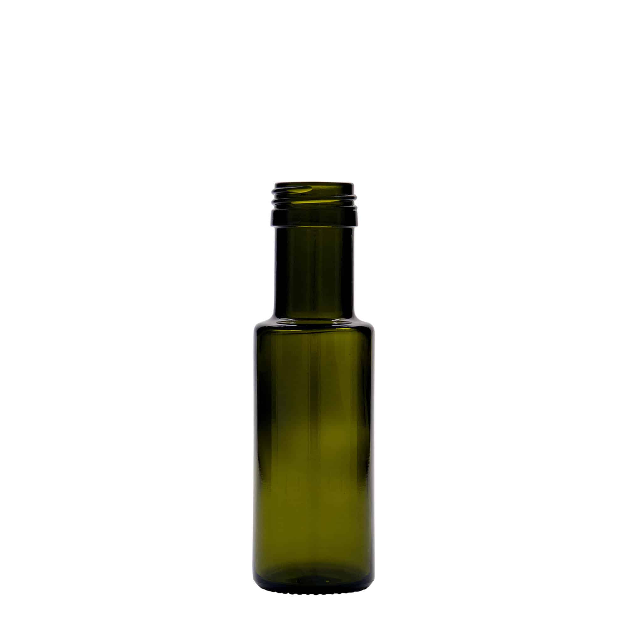 Sticlă de sticlă de 100 ml „Dorica”, verde antic, gât: PP 31,5