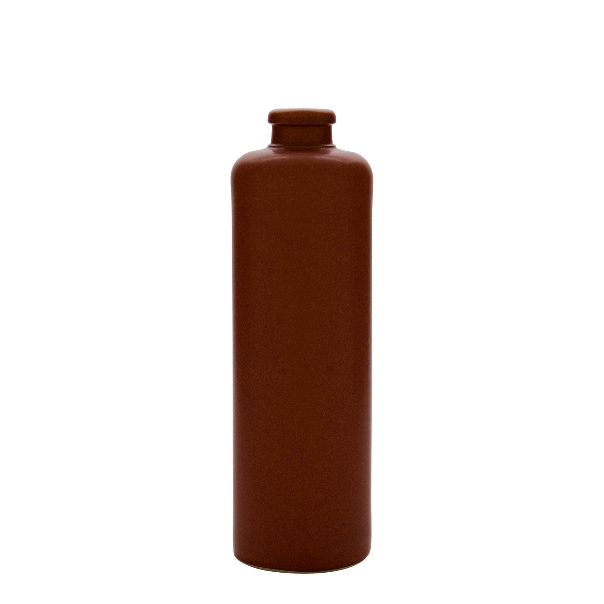 500 ml ulcior de lut, ceramică, roșu-maro, gura: plută