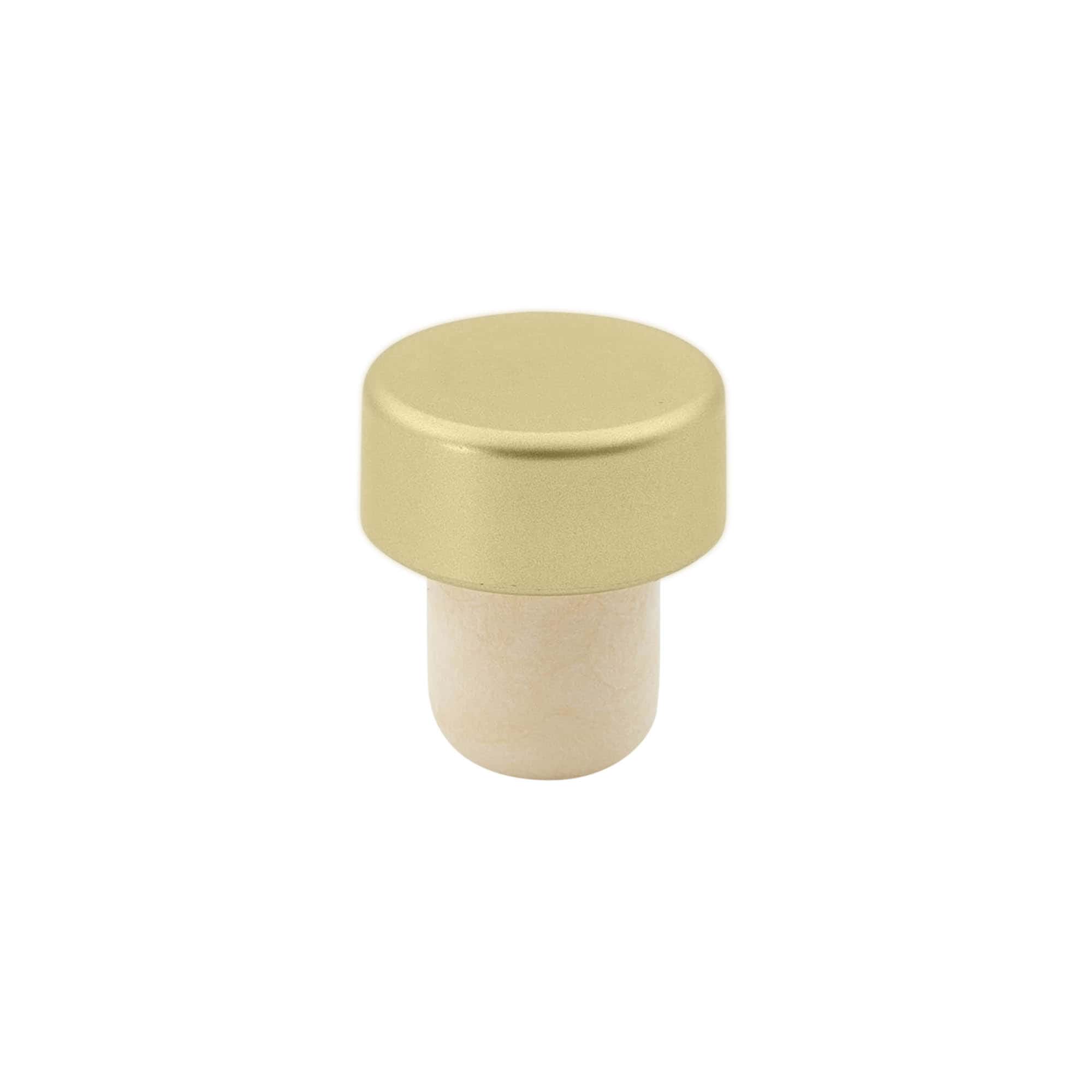 Dop cu mâner 19 mm, plastic, auriu, pentru gură: dop de plută