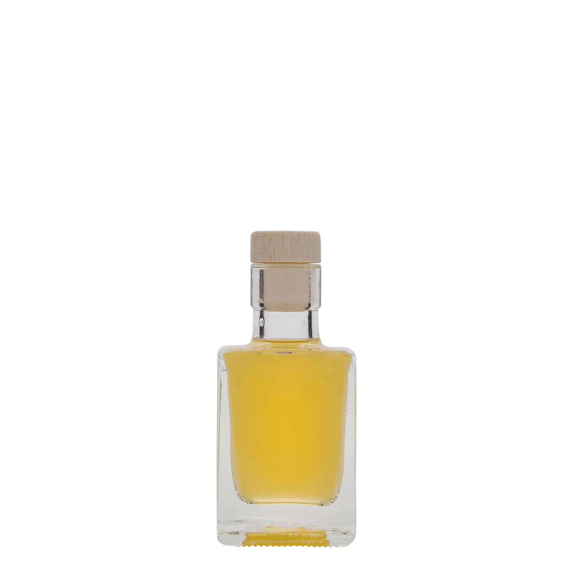 Sticlă de sticlă de 50 ml „Cube”, pătrată, gură: dop de plută