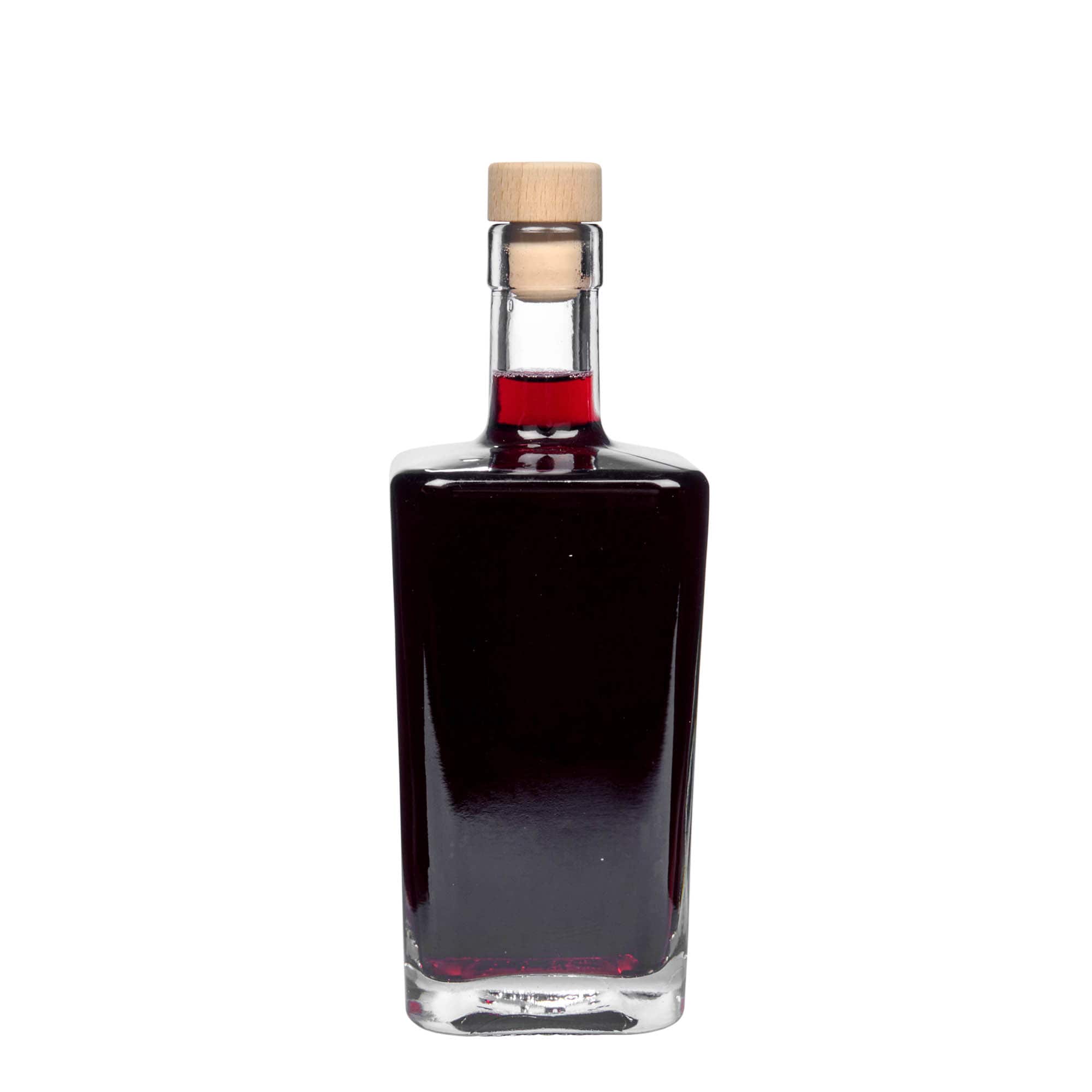 Sticlă de sticlă de 500 ml 'Noel', pătrată, gura: dop de plută