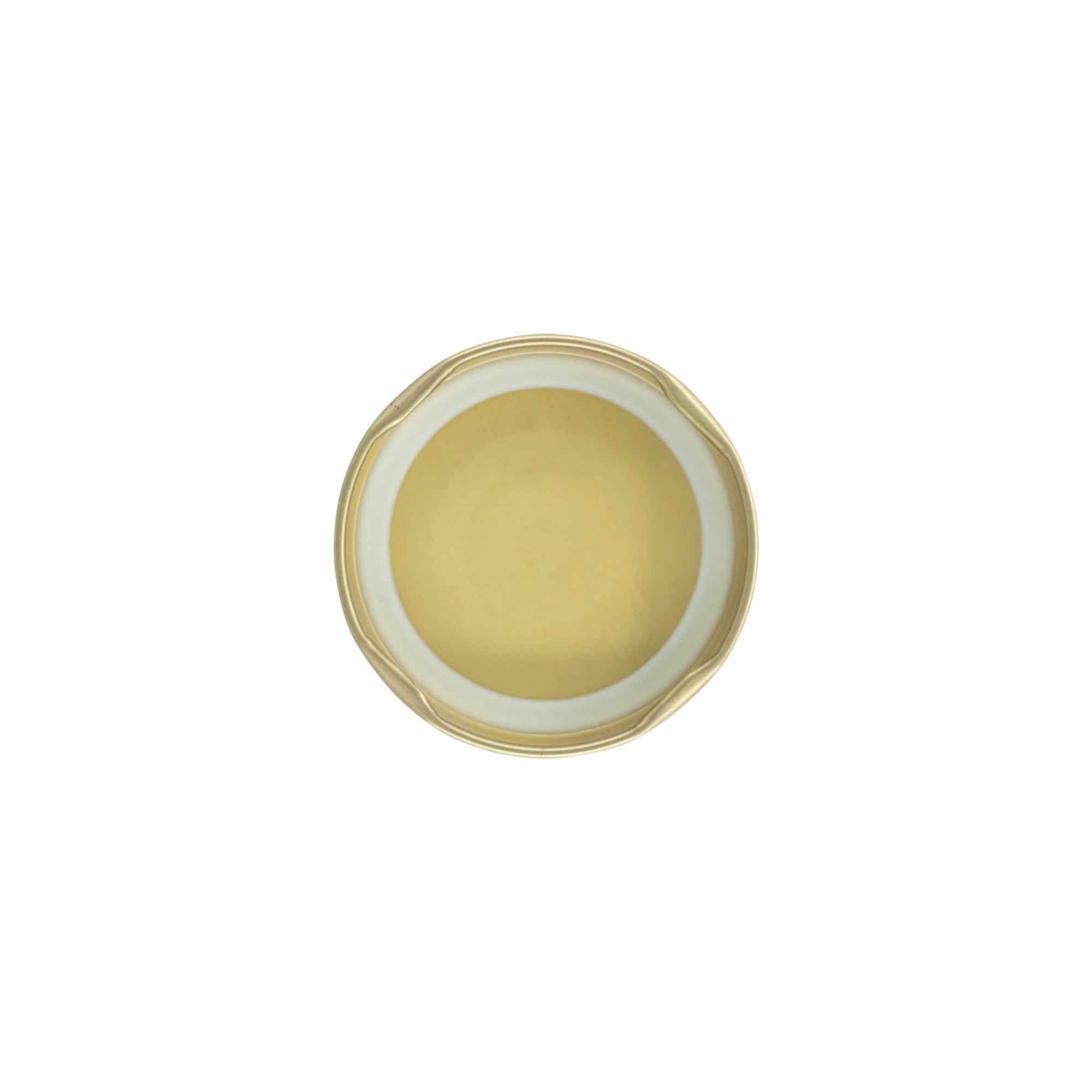 Capace Twist-Off, tabla albă, aurie, pentru gura: TO 58 Capace Twist-Off, tabla albă, aurie, pentru gura: TO 58