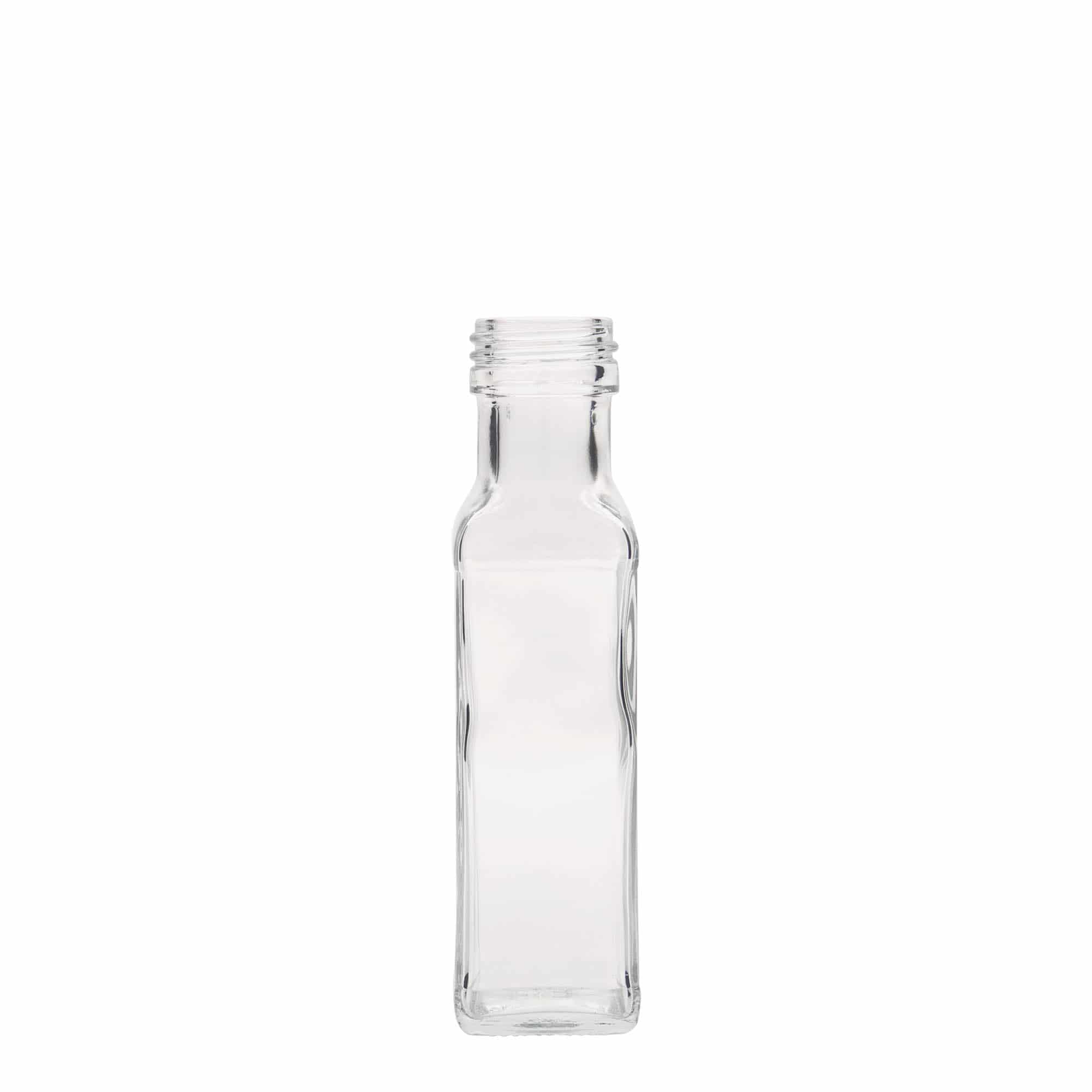 Sticlă de sticlă de 100 ml „Marasca”, pătrată, gura: PP 31,5